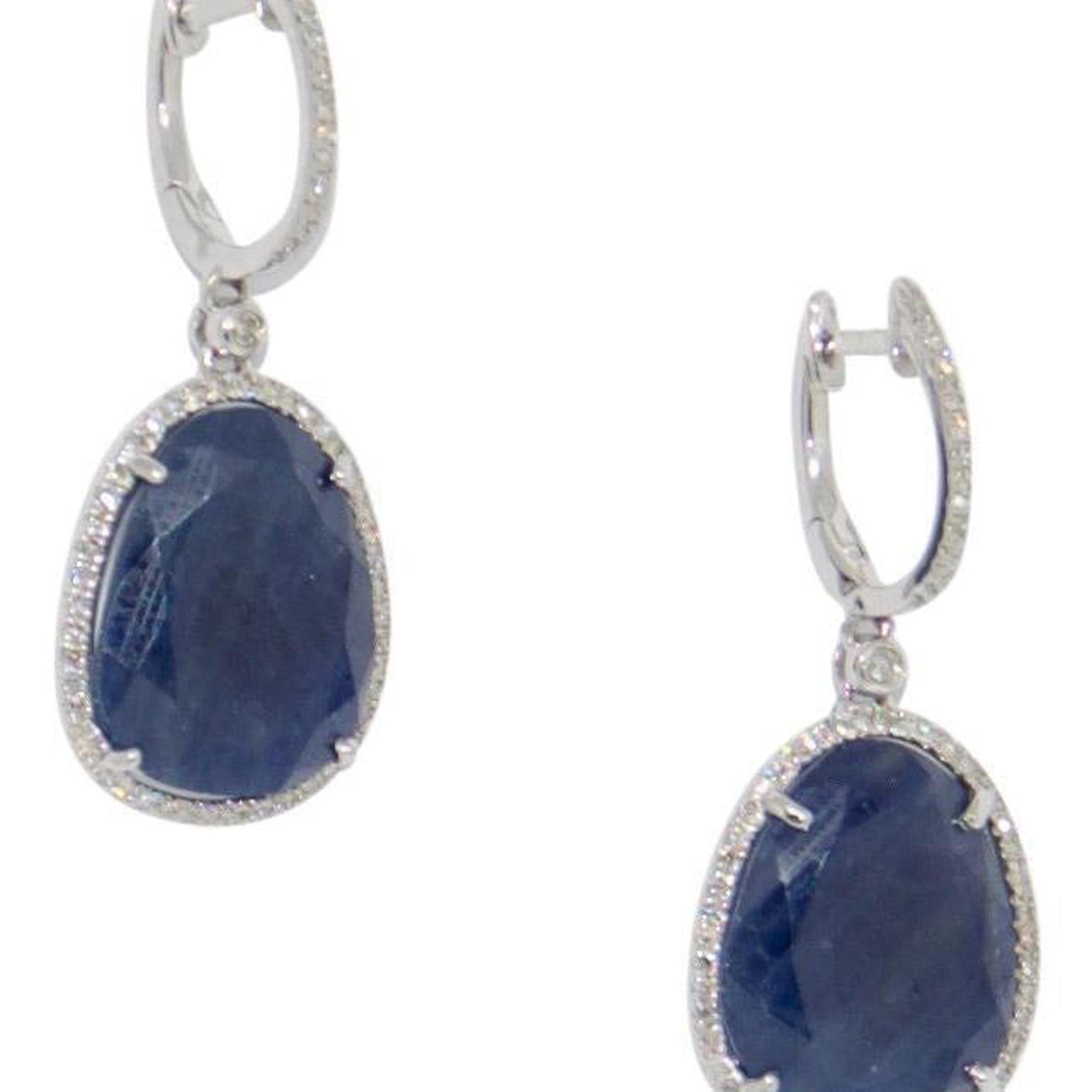 Sapphire and Diamond Drop Earrings