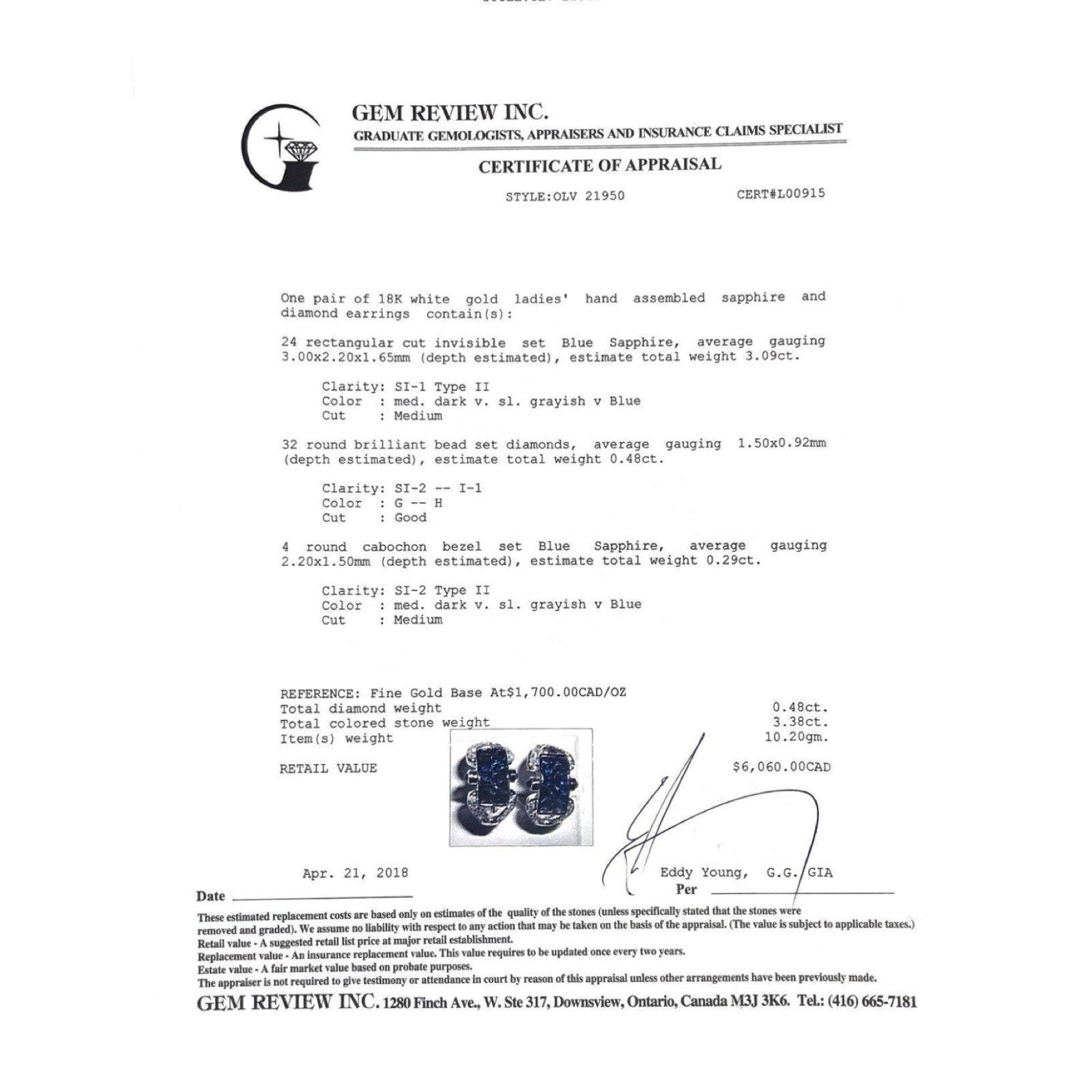 Sapphire and Diamond Earrings