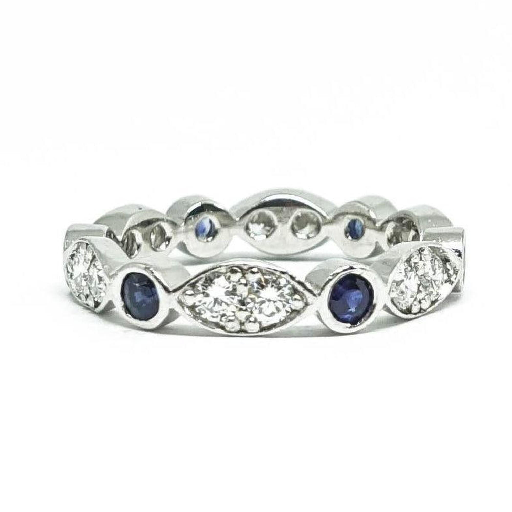 Sapphire and Diamond Eternity Band