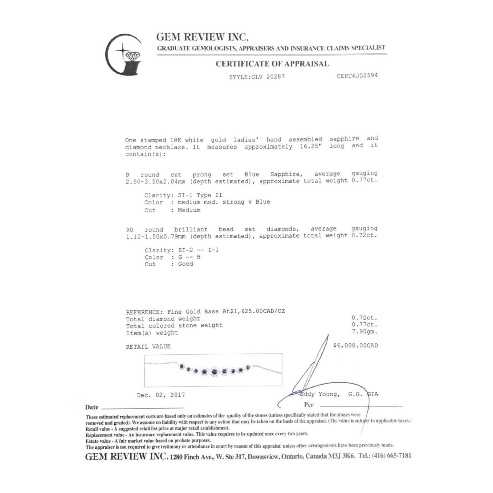 Sapphire and Diamond Necklace