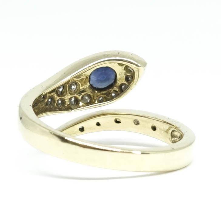 Sapphire and Diamond Snake Ring