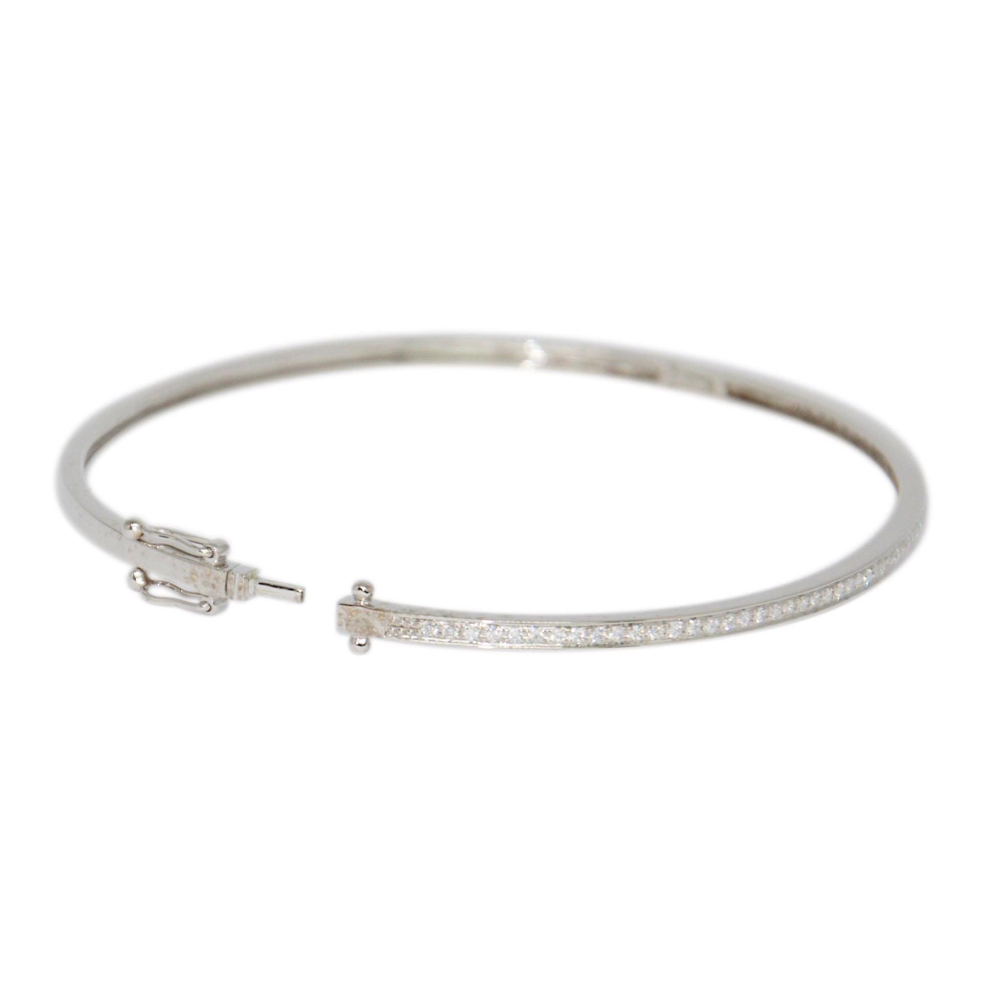 Single Row Channel-Set Diamond Bangle Bracelet