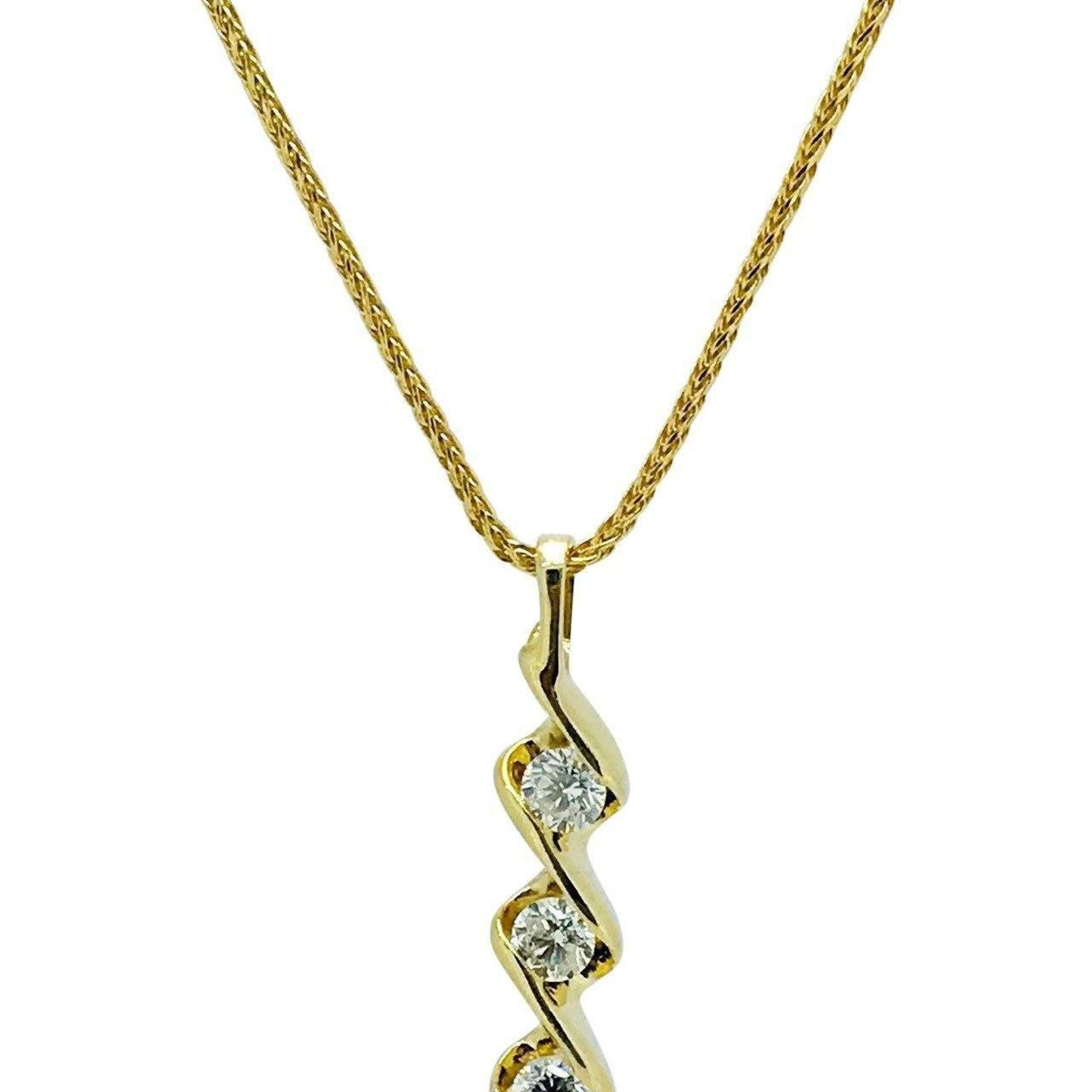 Single Row Diamond Trio Pendant Necklace