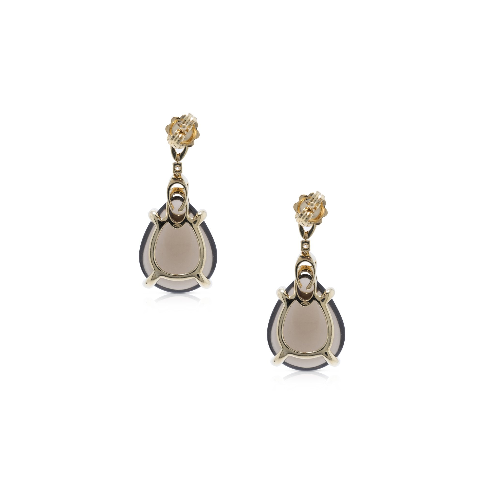 Smoky Quartz and Diamond Drop Earrings