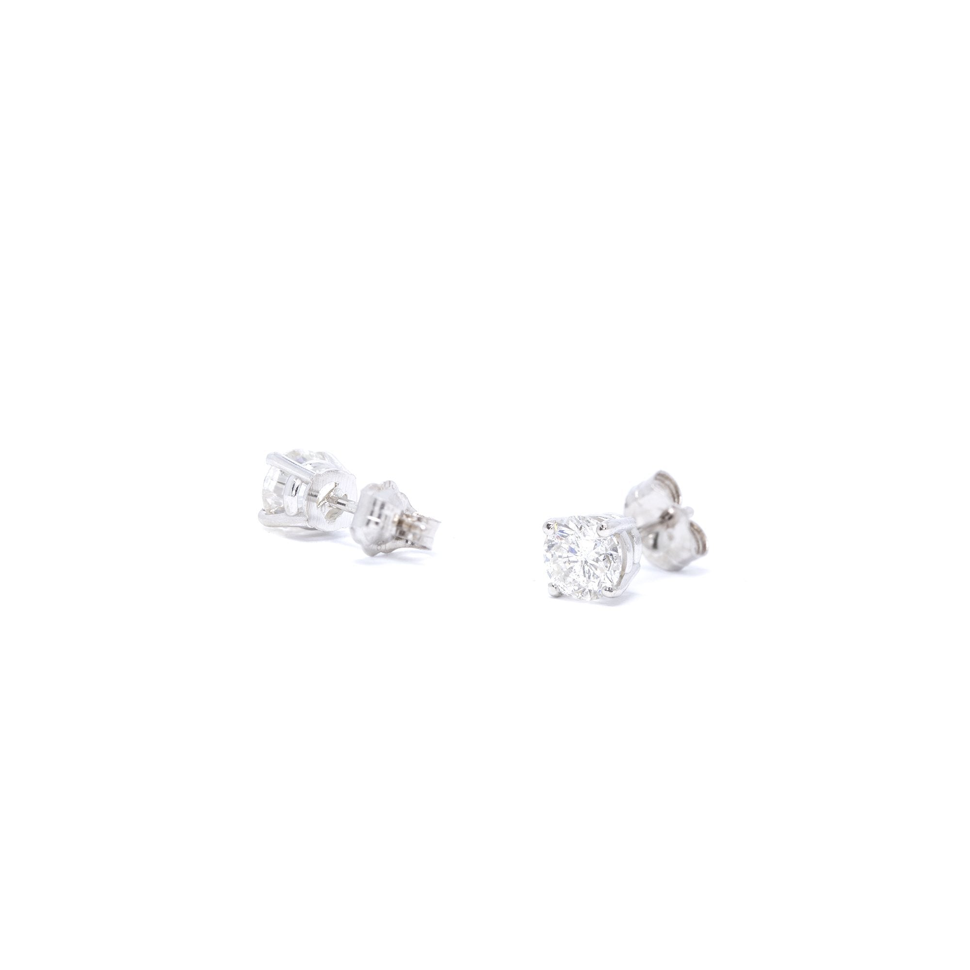 Solitaire Diamond Stud Earrings