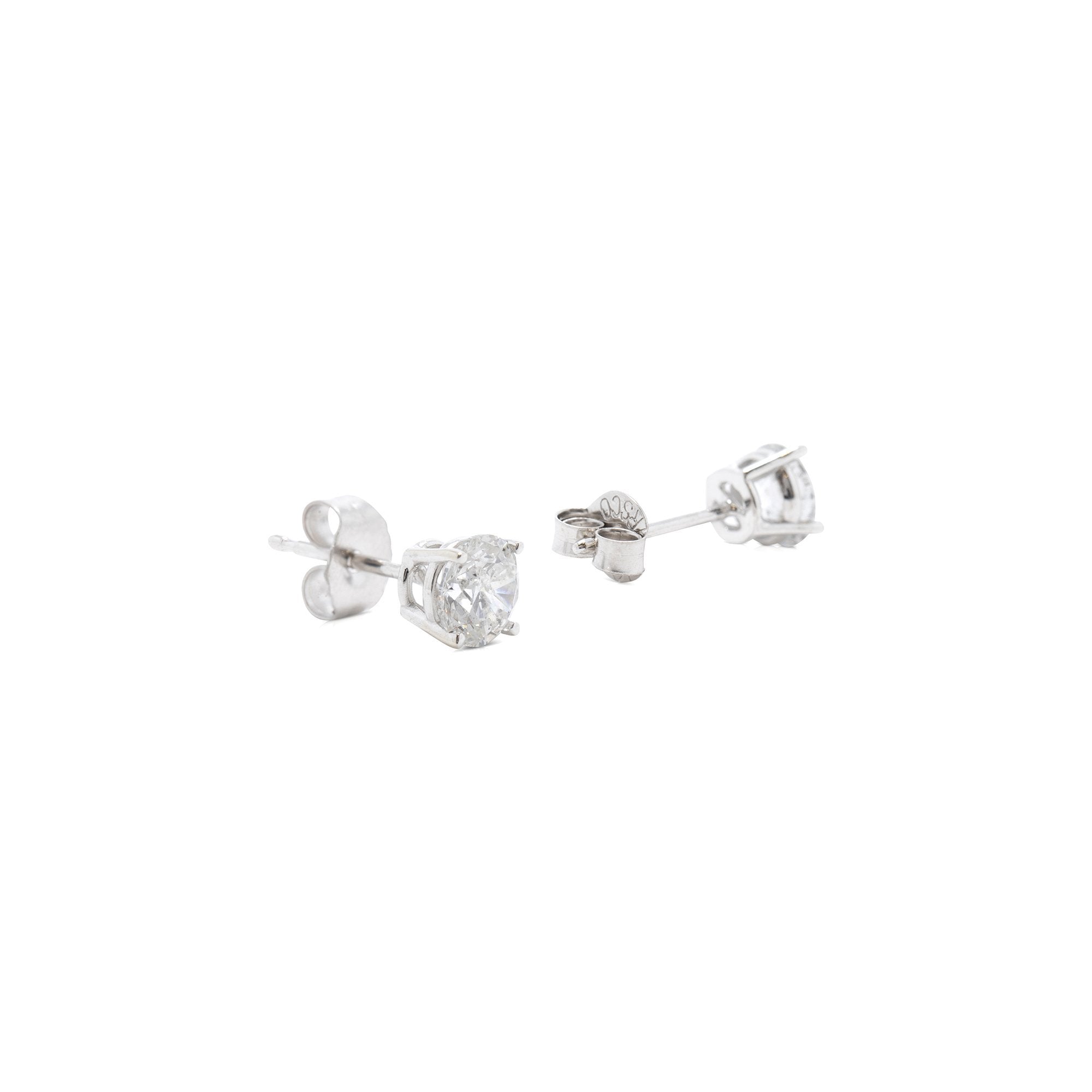 Solitaire Diamond Stud Earrings