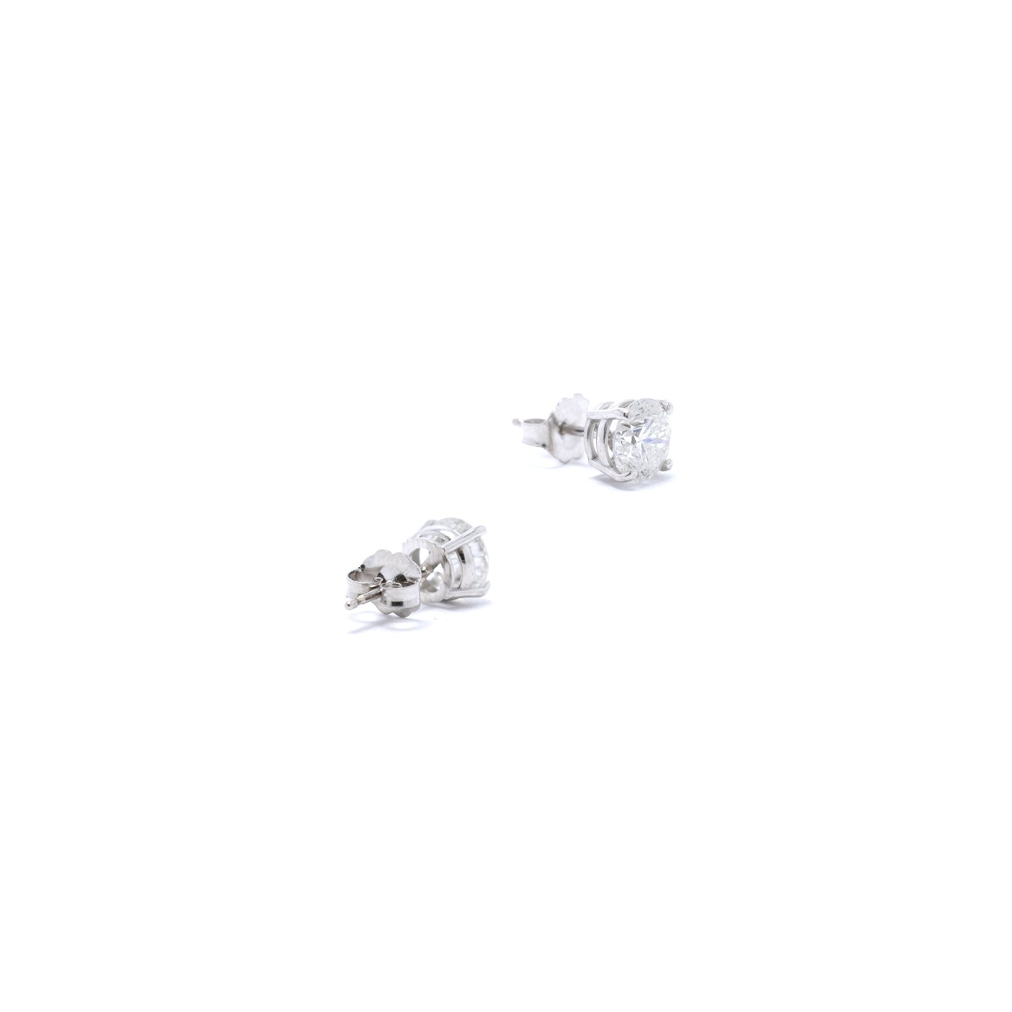 Solitaire Diamond Stud Earrings