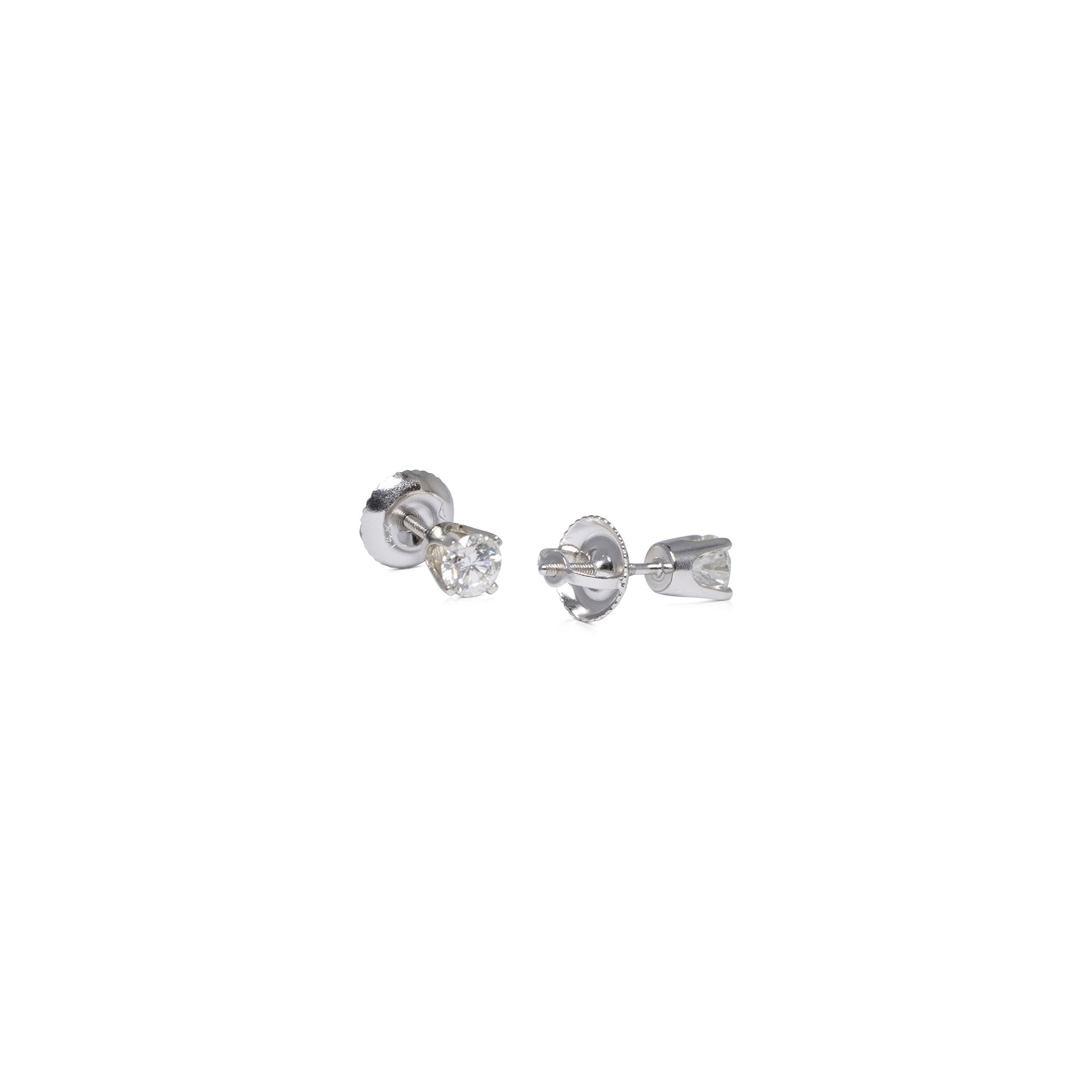 Solitaire Diamond Stud Earrings