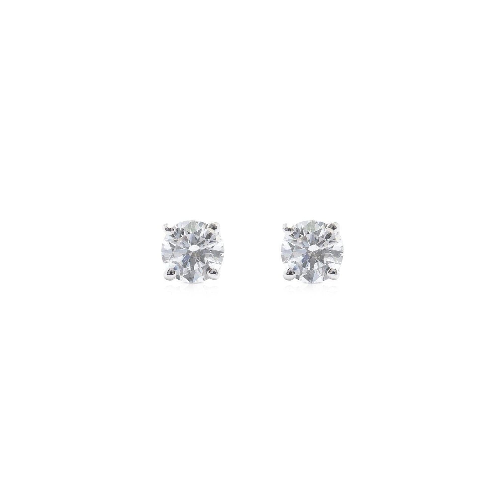 Solitaire Diamond Stud Earrings