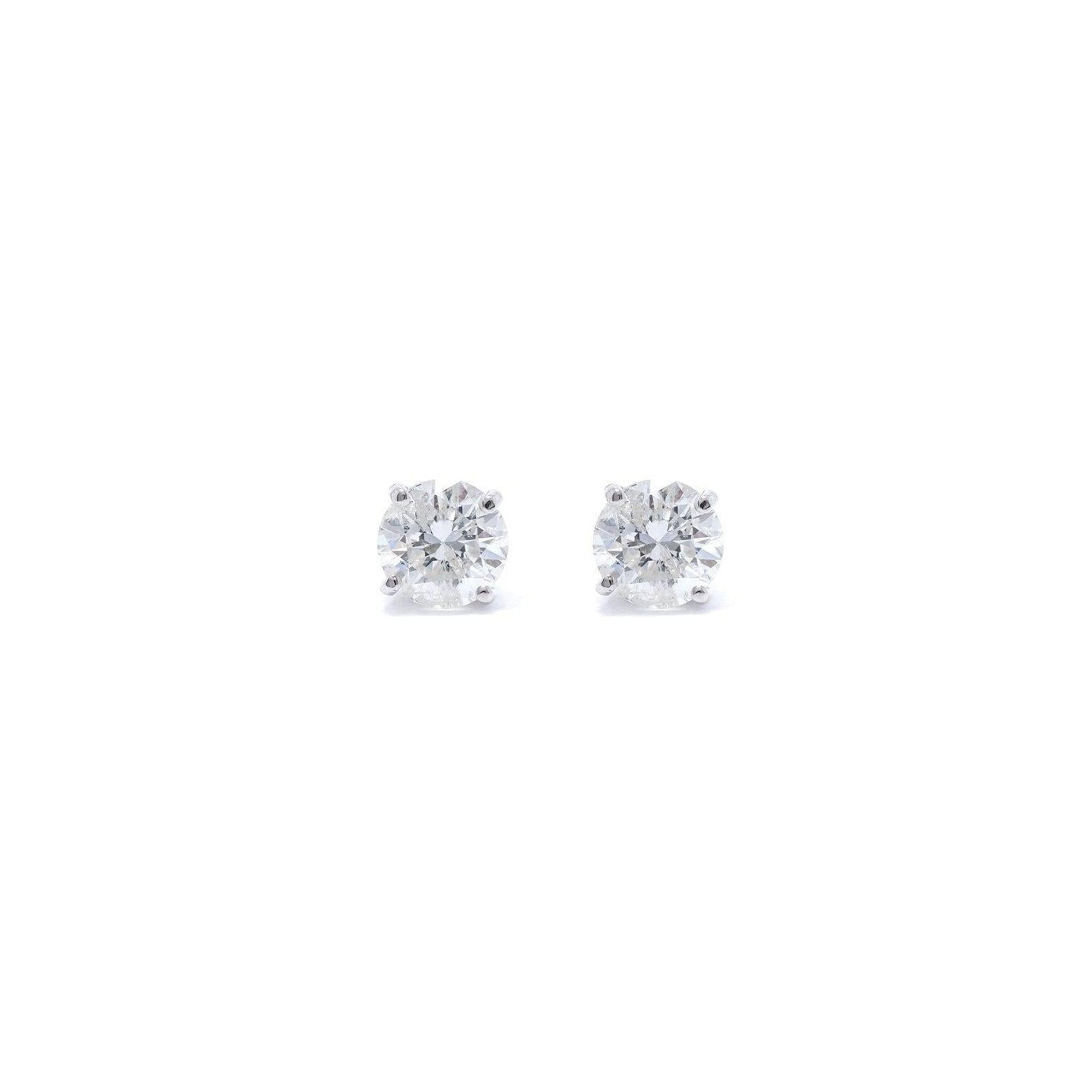 Solitaire Diamond Stud Earrings