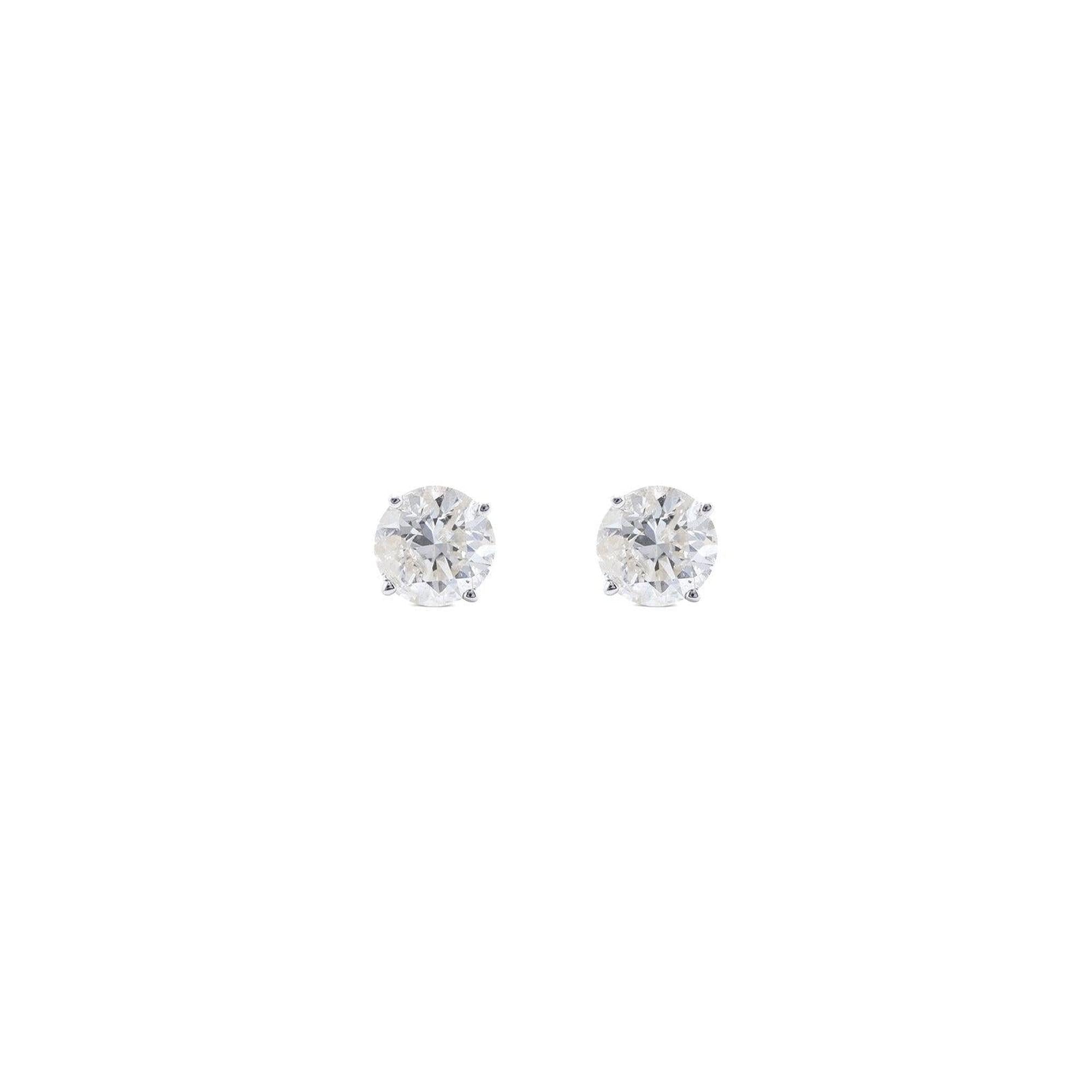 Solitaire Diamond Stud Earrings