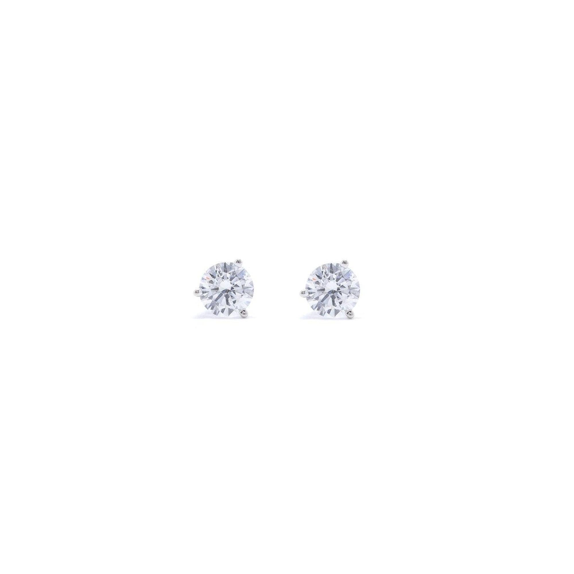 Solitaire Diamond Stud Earrings