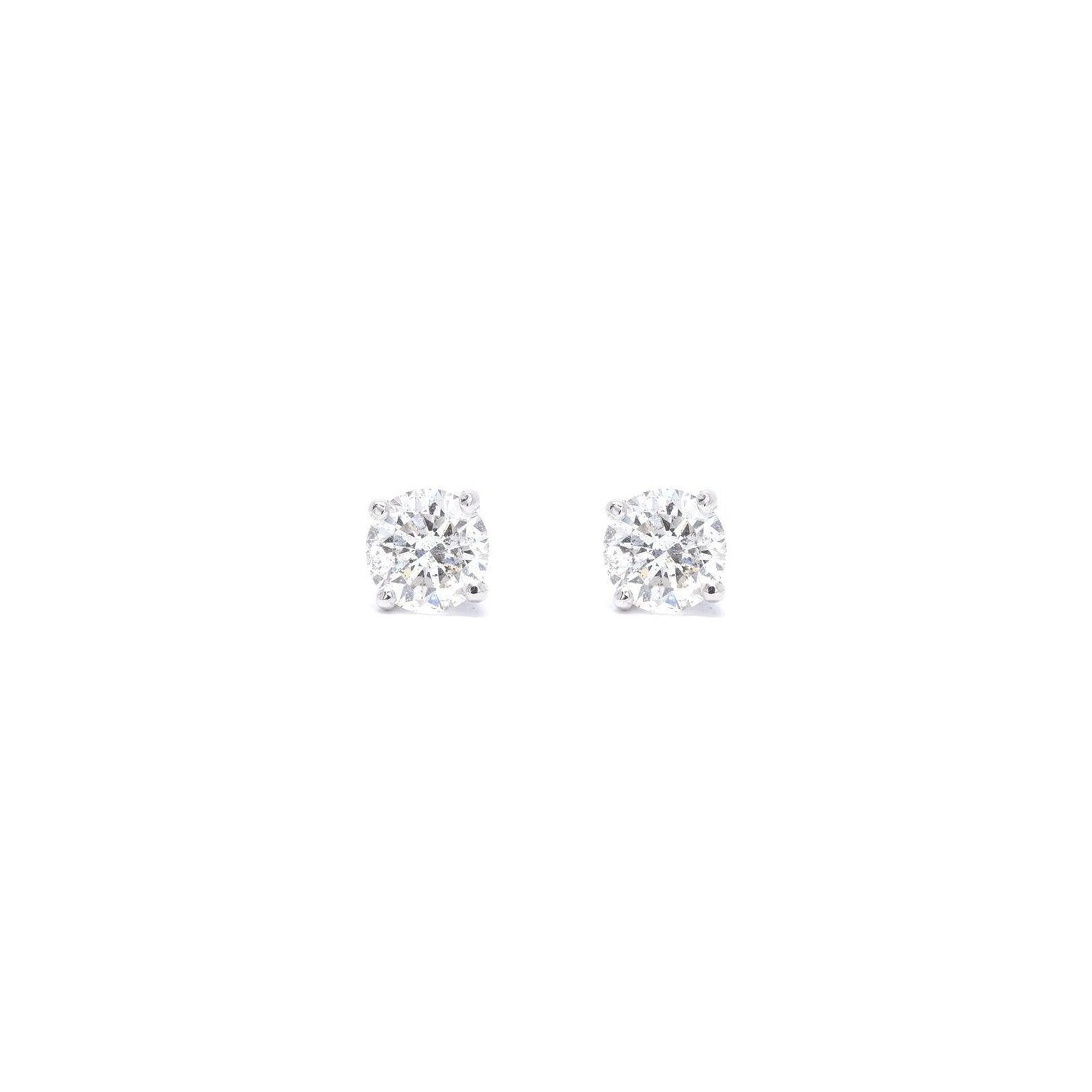 Solitaire Diamond Stud Earrings