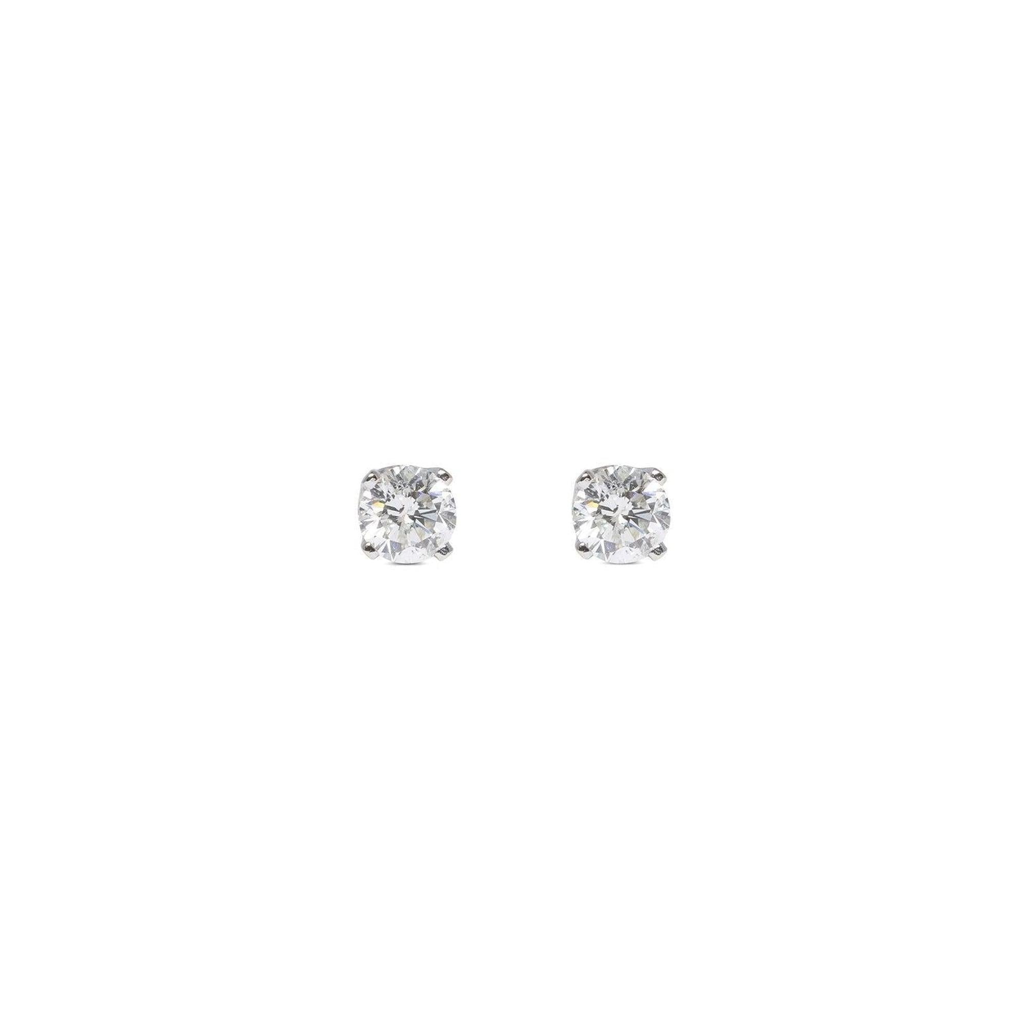 Solitaire Diamond Stud Earrings
