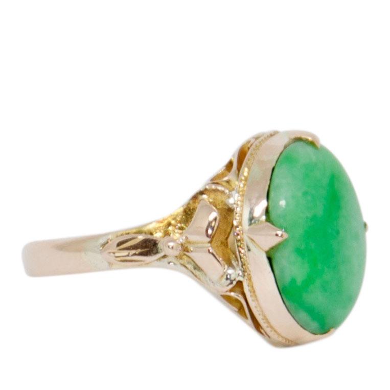 Solitaire Jade Ring