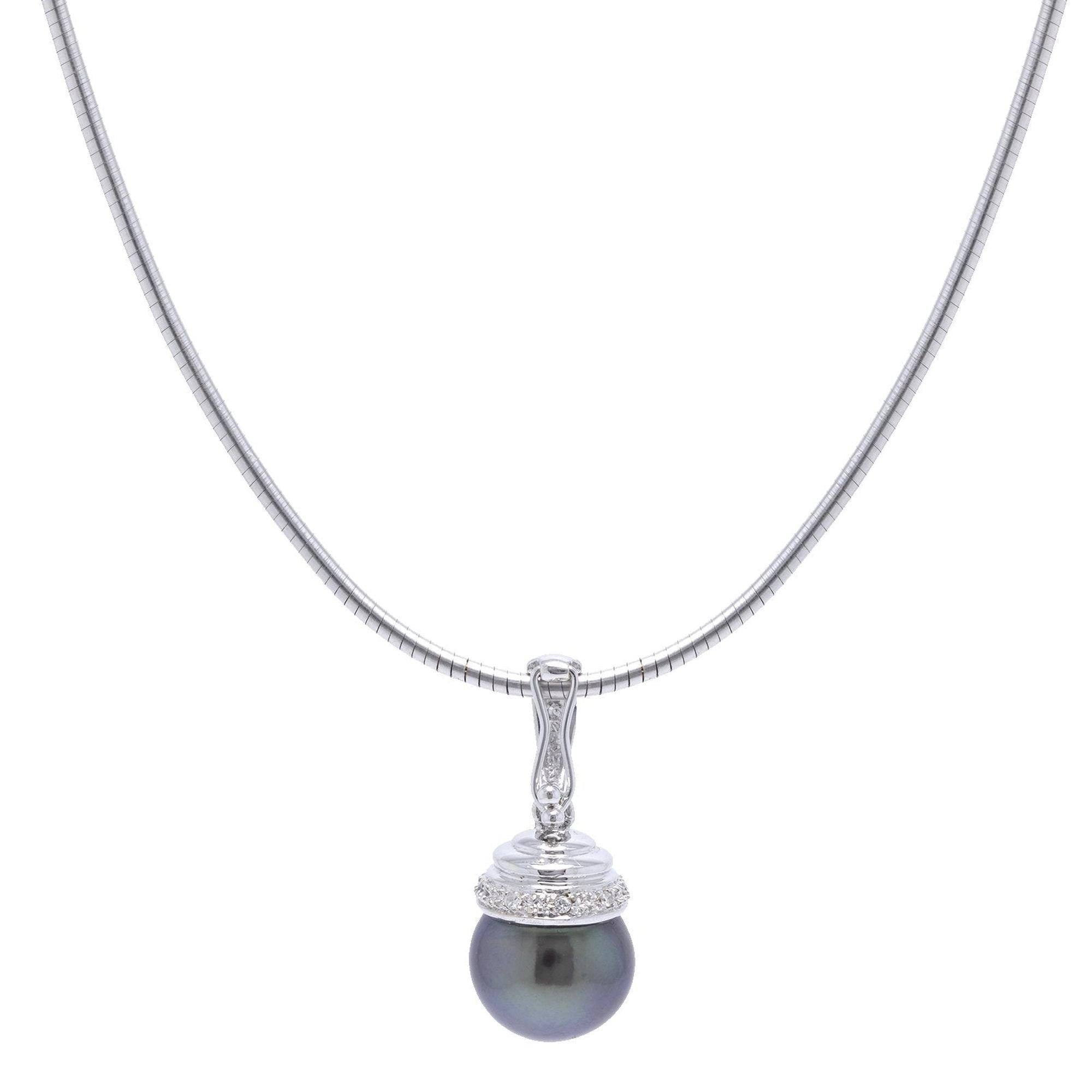 South Sea Pearl & Diamond Drop Pendant Necklace