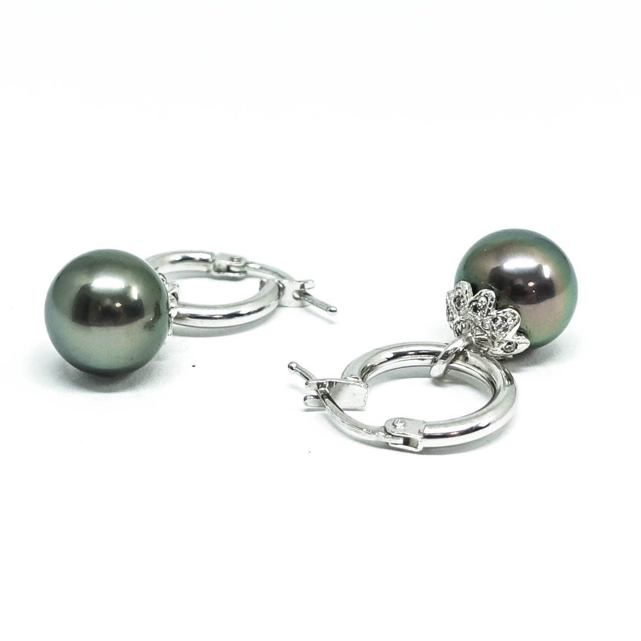 South Sea Pearl and Diamond Drop Earrings