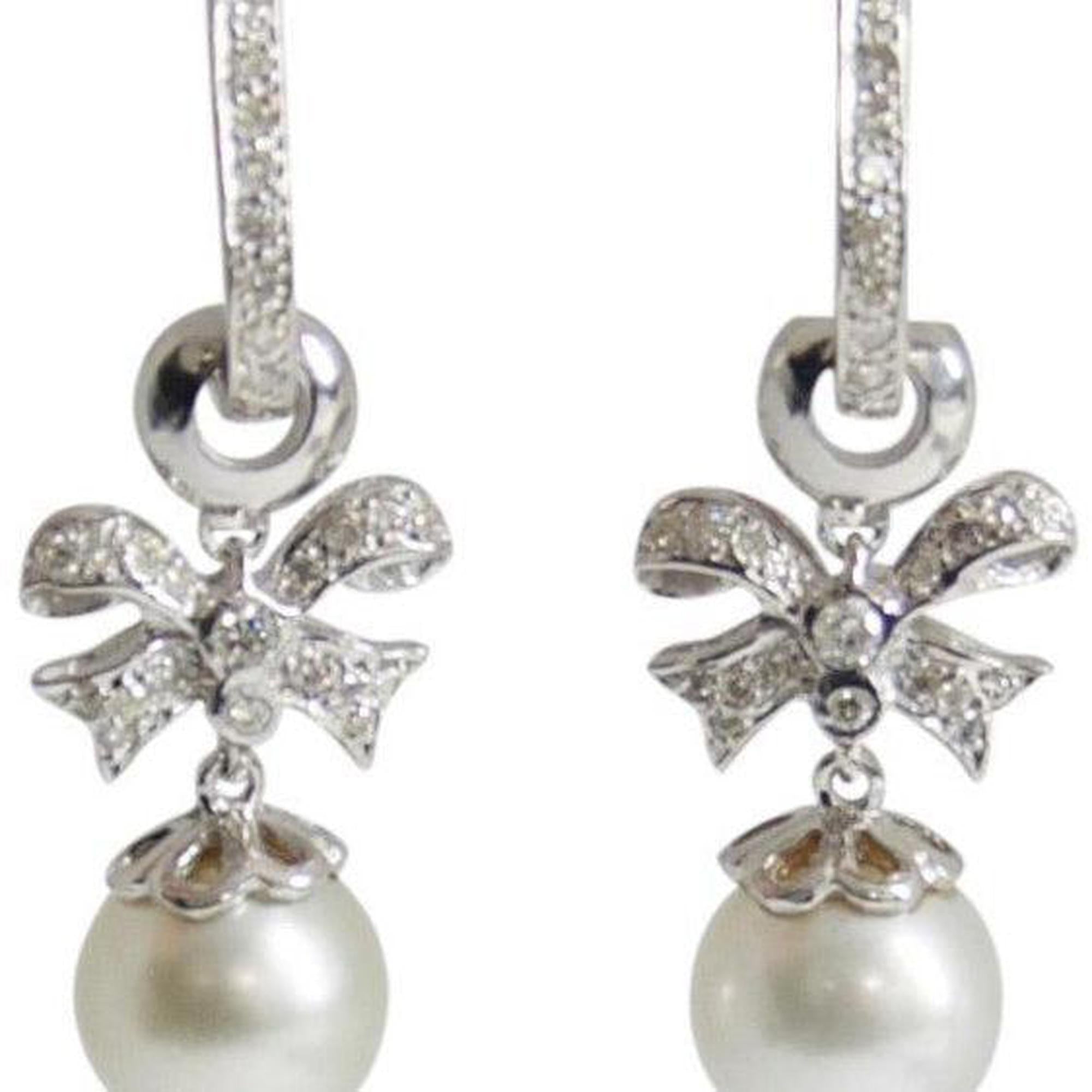 South Sea Pearl and Diamond Drop Earrings