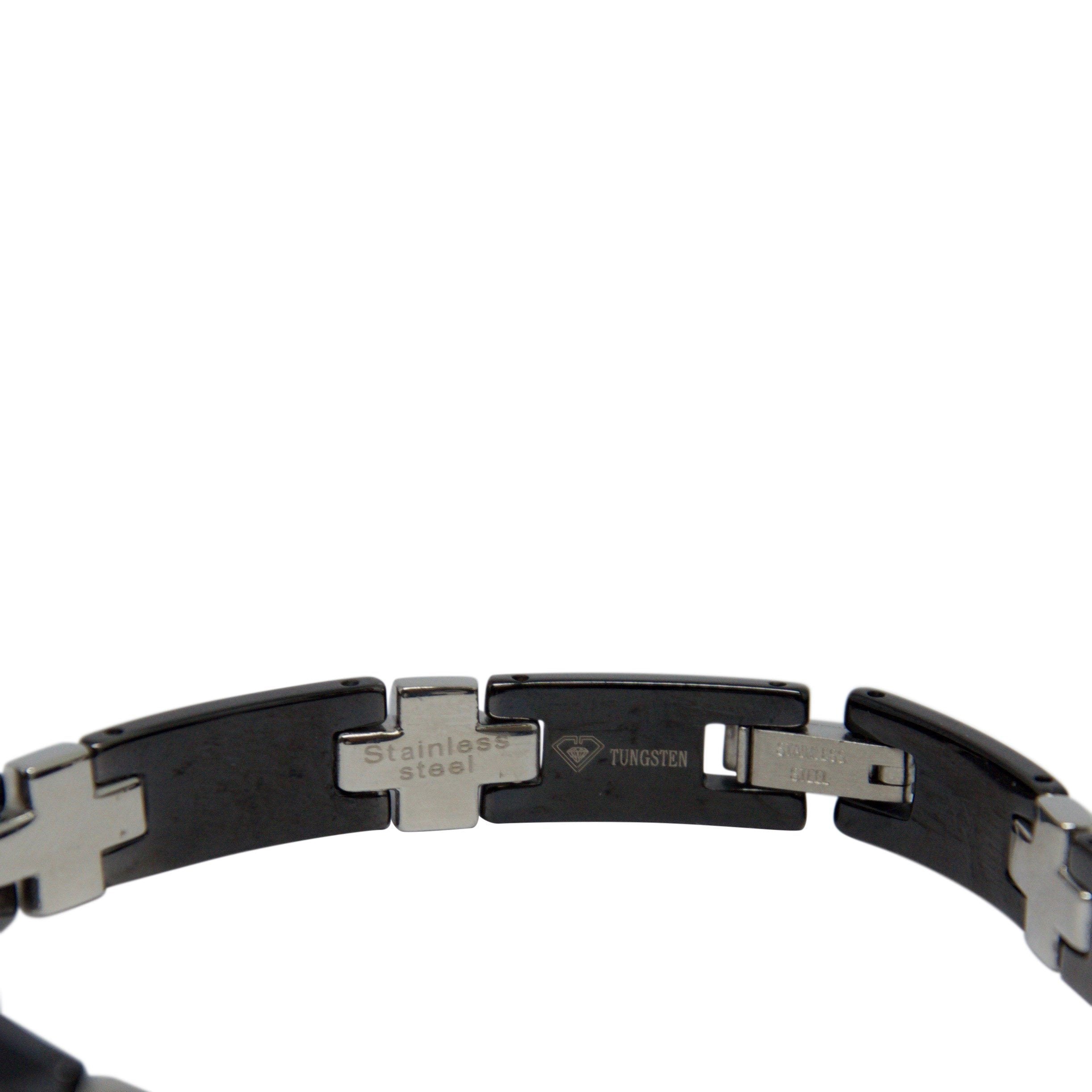 Stainless Steel and Tungsten Diamond Link Bracelet