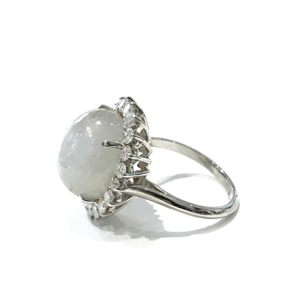 Star Sapphire and Diamond Ring