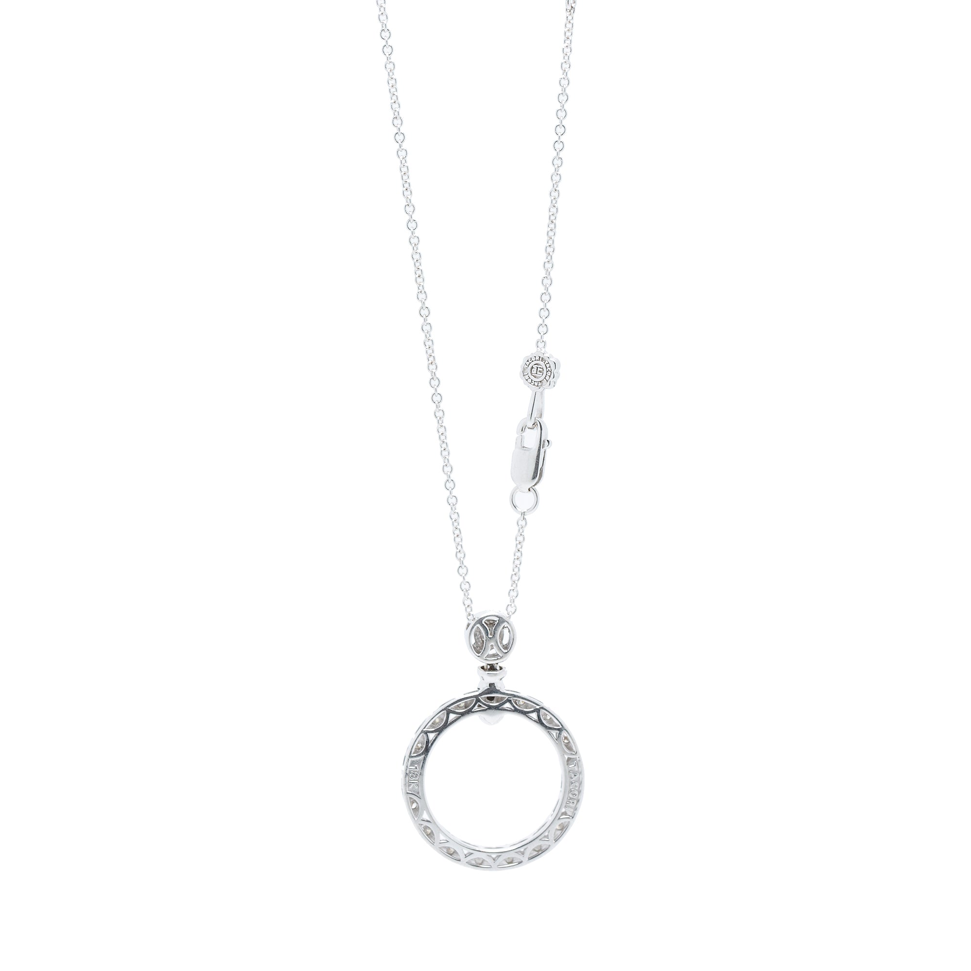 Tacori 18k White Gold Diamond Circle of Love Pendant Necklace