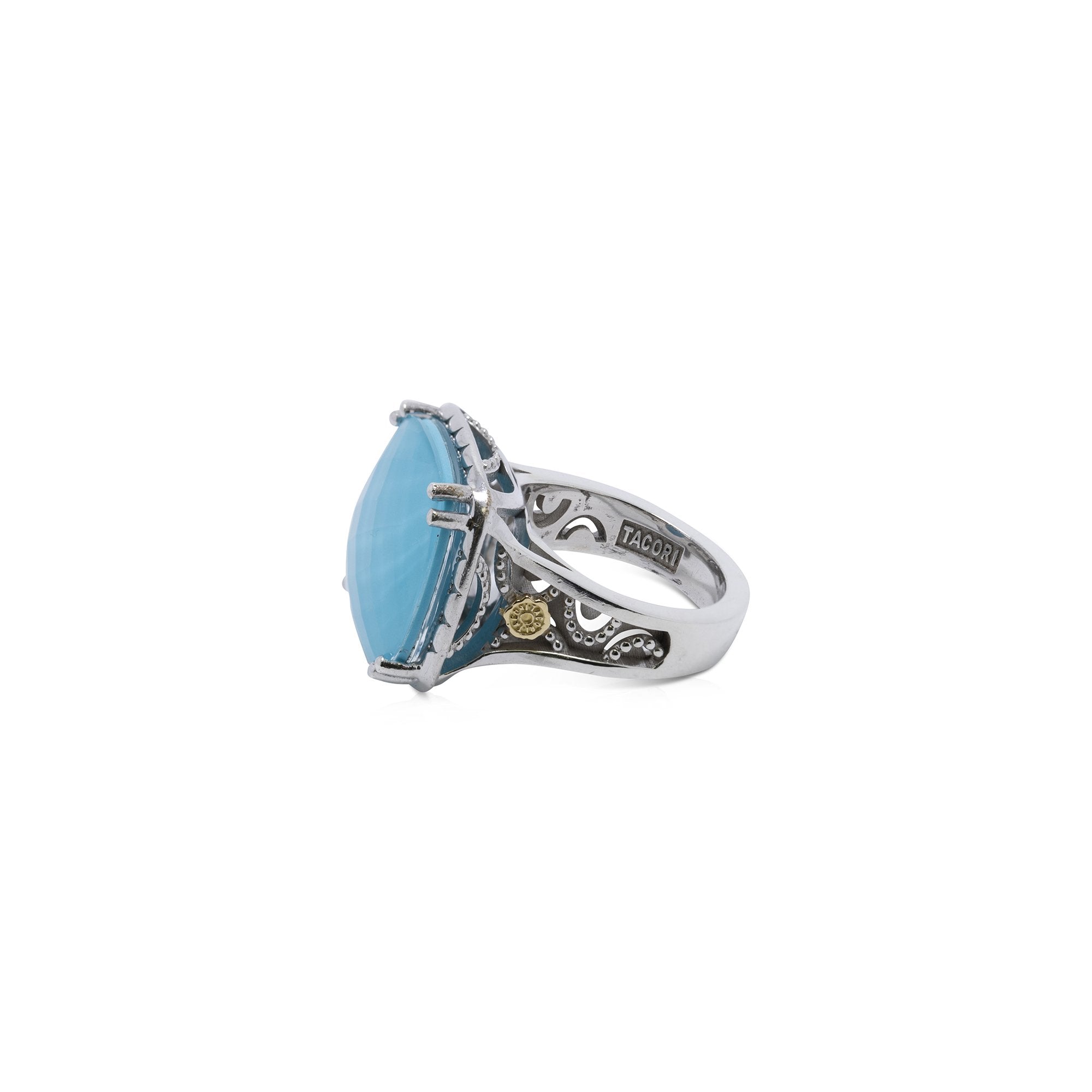 Tacori Bold Crescent Ceiling Gem Ring with Neo Turquoise