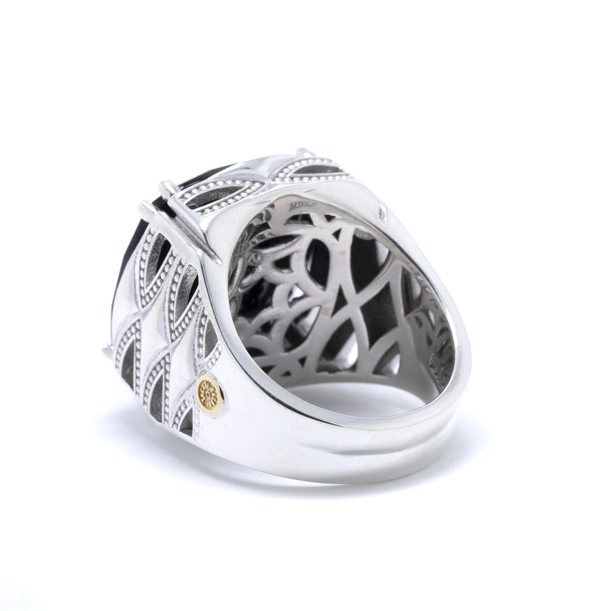 Tacori Bold Woven Crescent Ring with Black Onyx