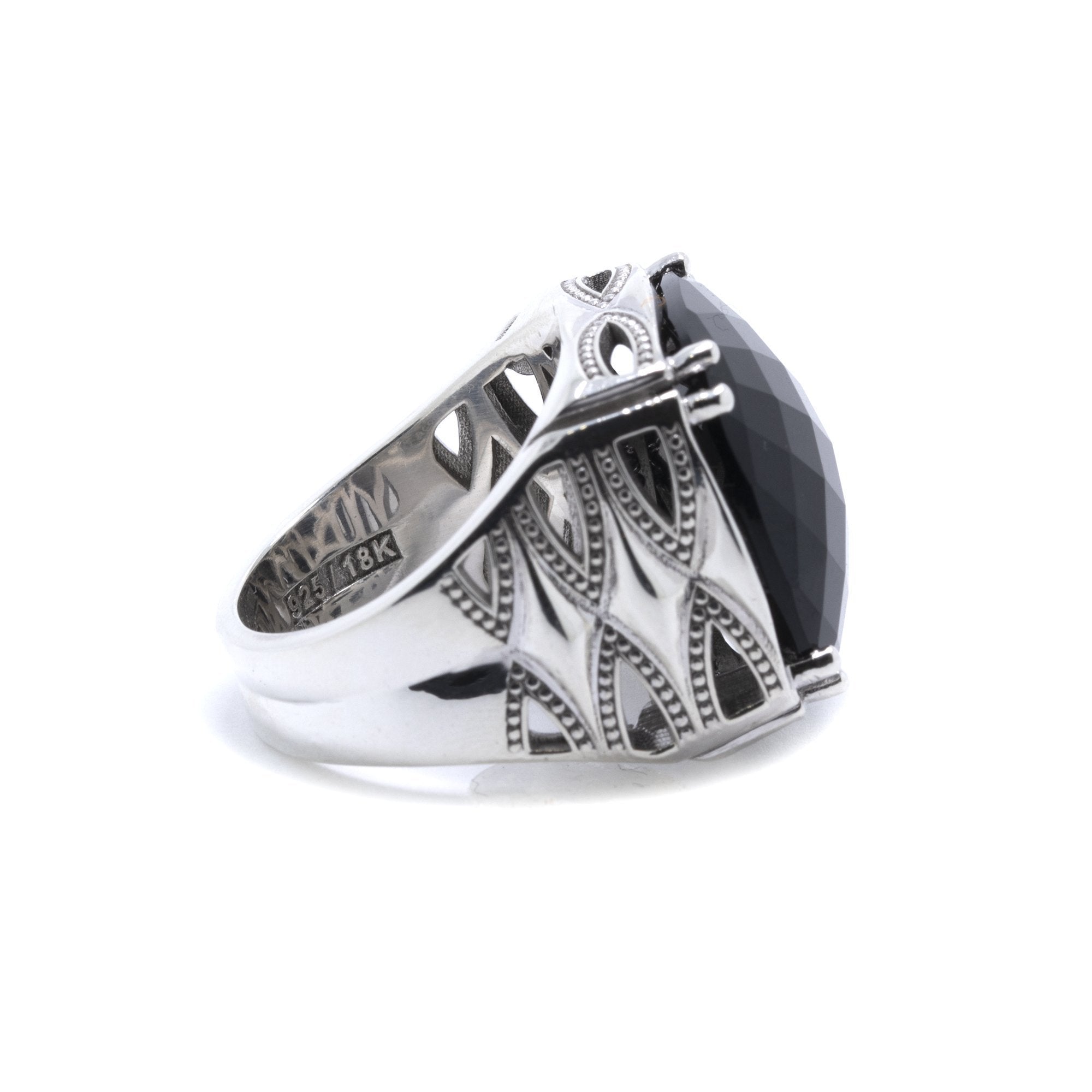 Tacori Bold Woven Crescent Ring with Black Onyx