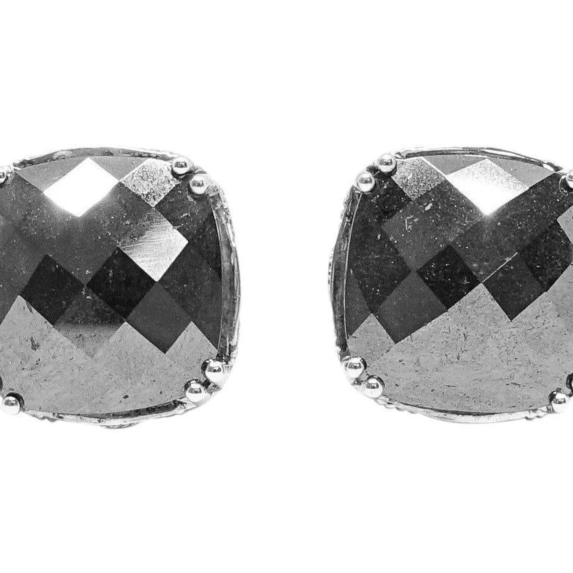 Tacori Cushion Cut Hematite Stud Earrings