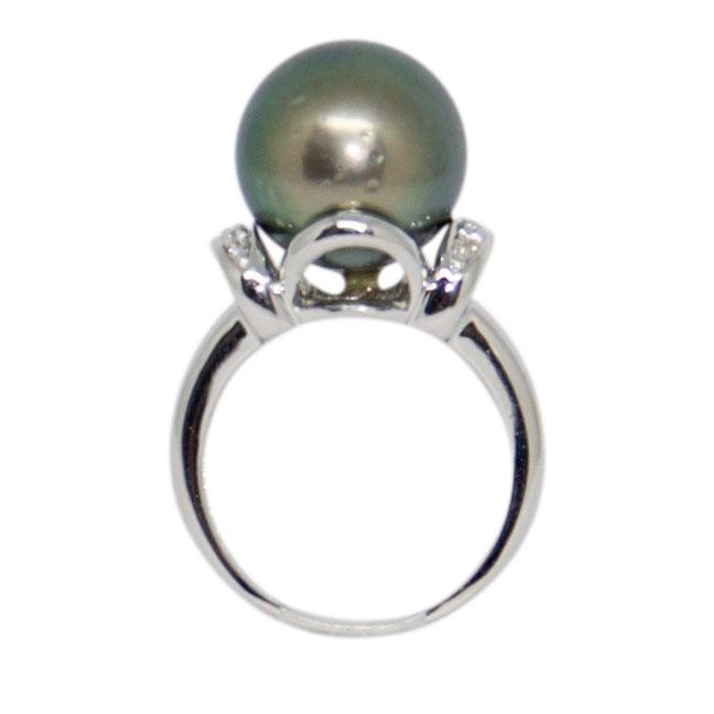 Tahitian South Sea Pearl And Diamond Ring