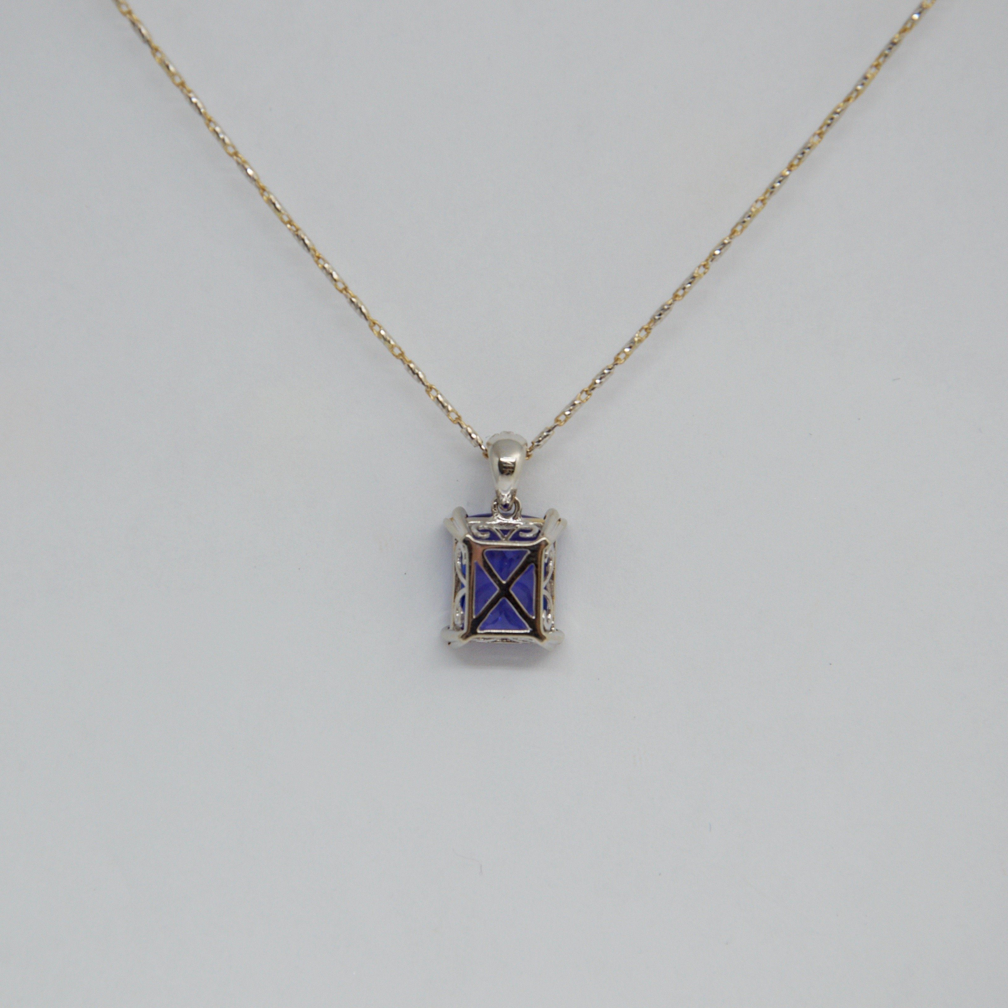 Tanzanite and Diamond Pendant Necklace
