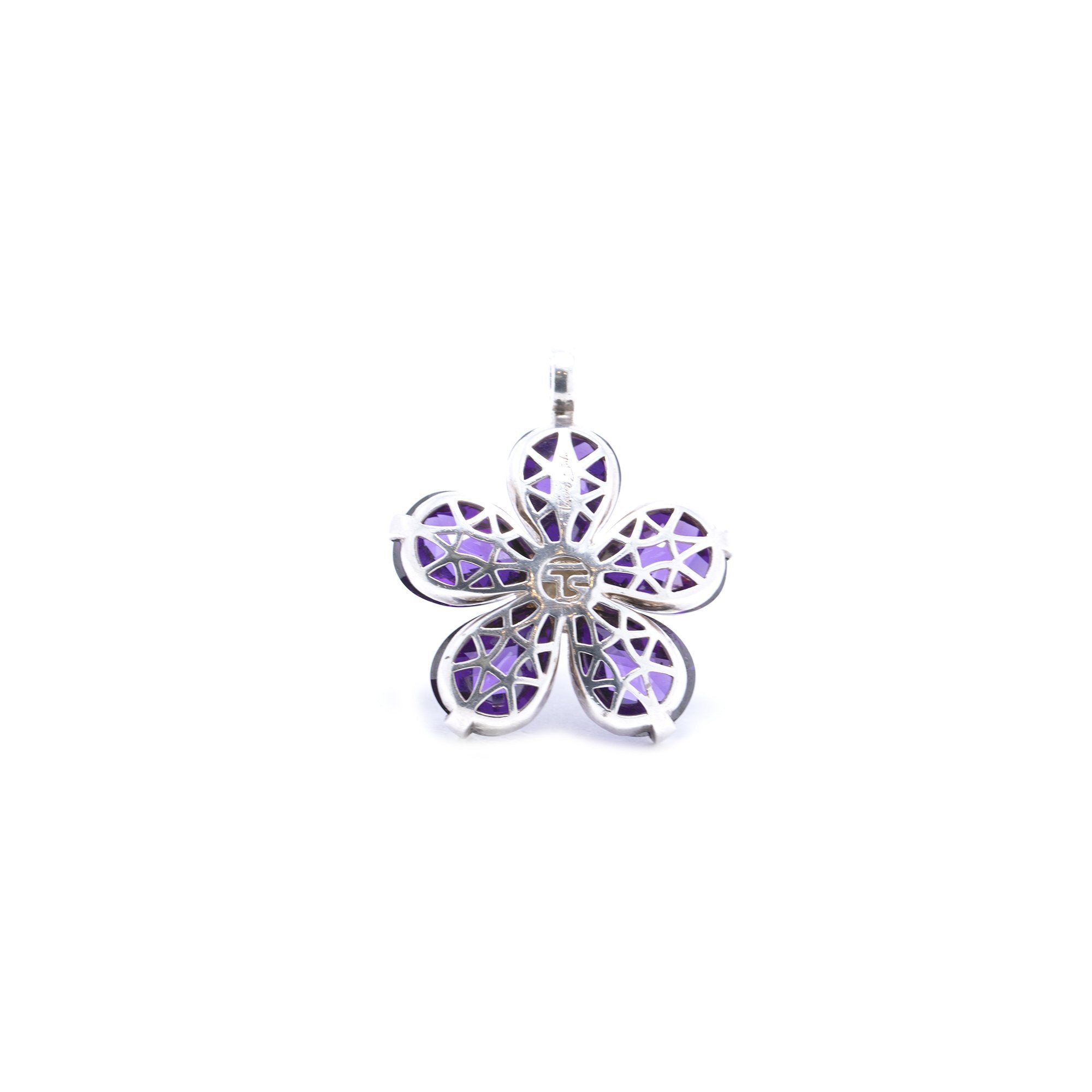 Thomas Sabo Large Purple Crystal Flower Pendant