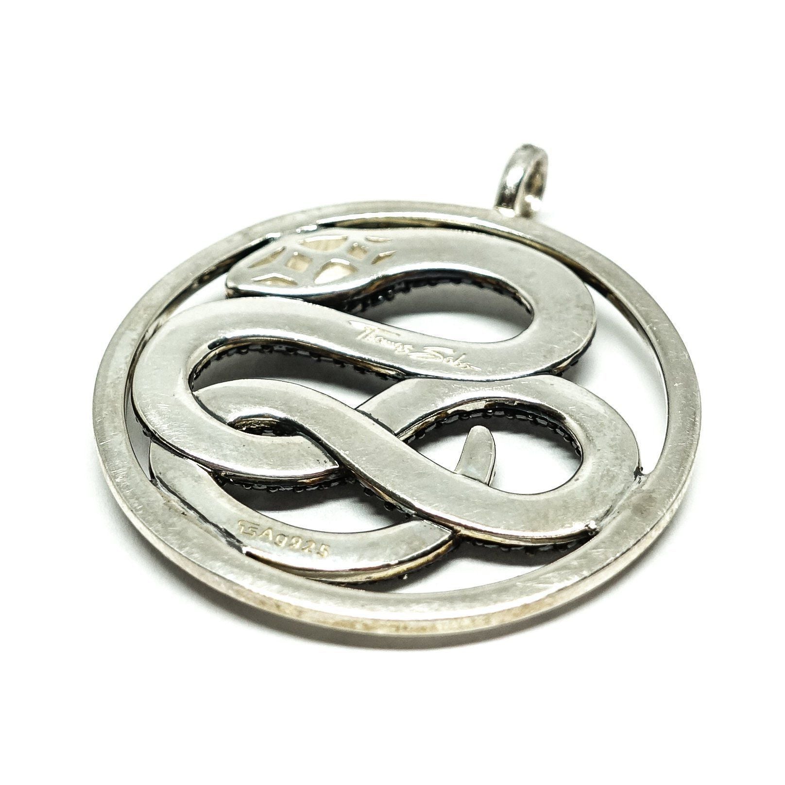 Thomas Sabo Snake Pendant in Sterling Silver with Black CZ