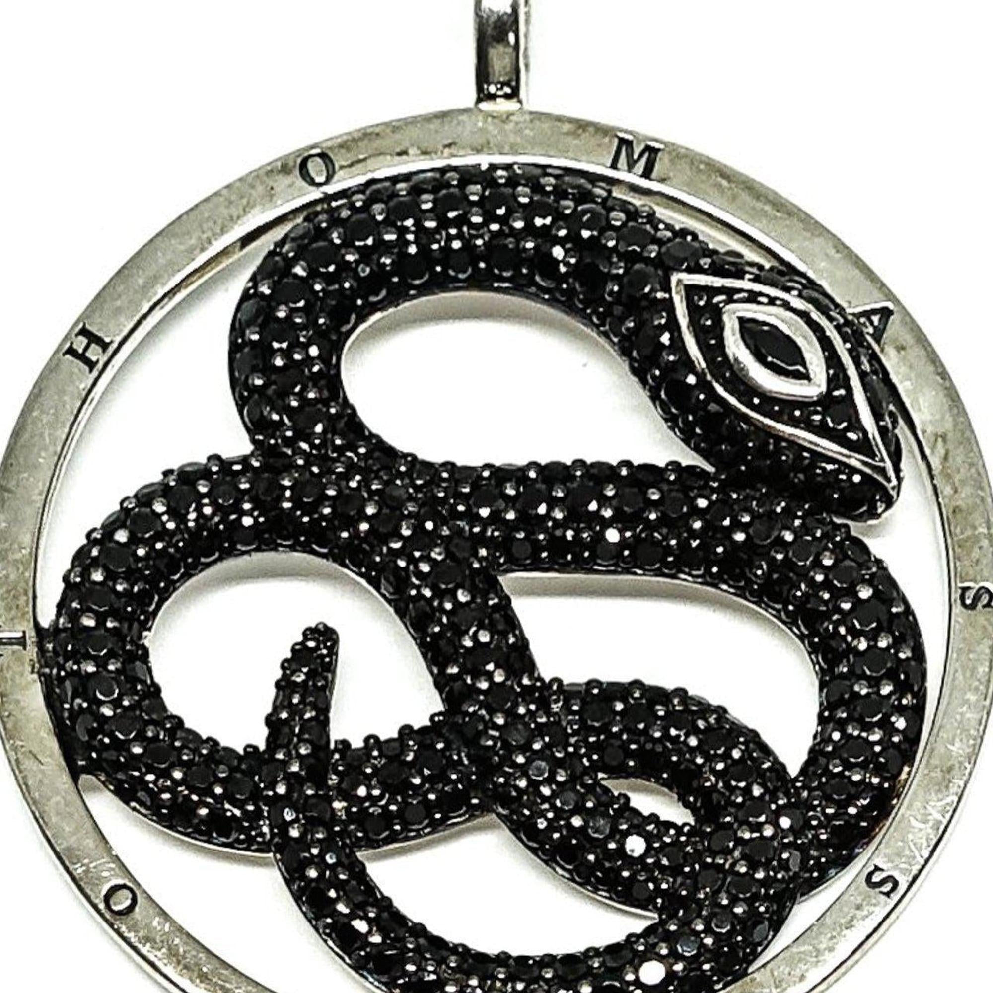 Thomas Sabo Snake Pendant in Sterling Silver with Black CZ