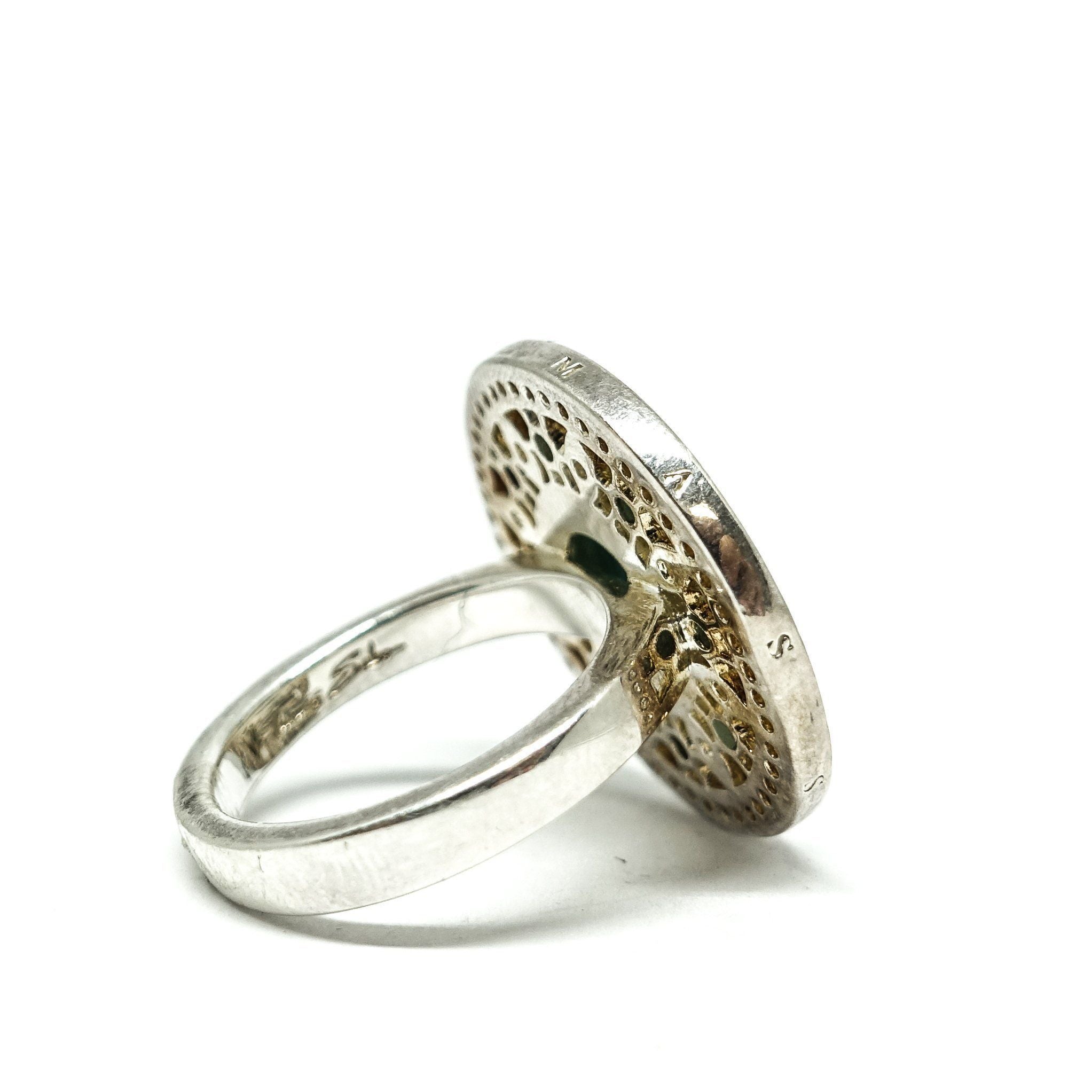 Thomas Sabo Turqoise Disc Ring in Sterling Silver with Turquoise and Clear CZ