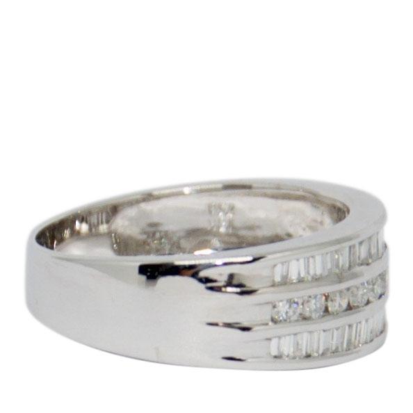 Three-Row Channel-Set Diamond Ring