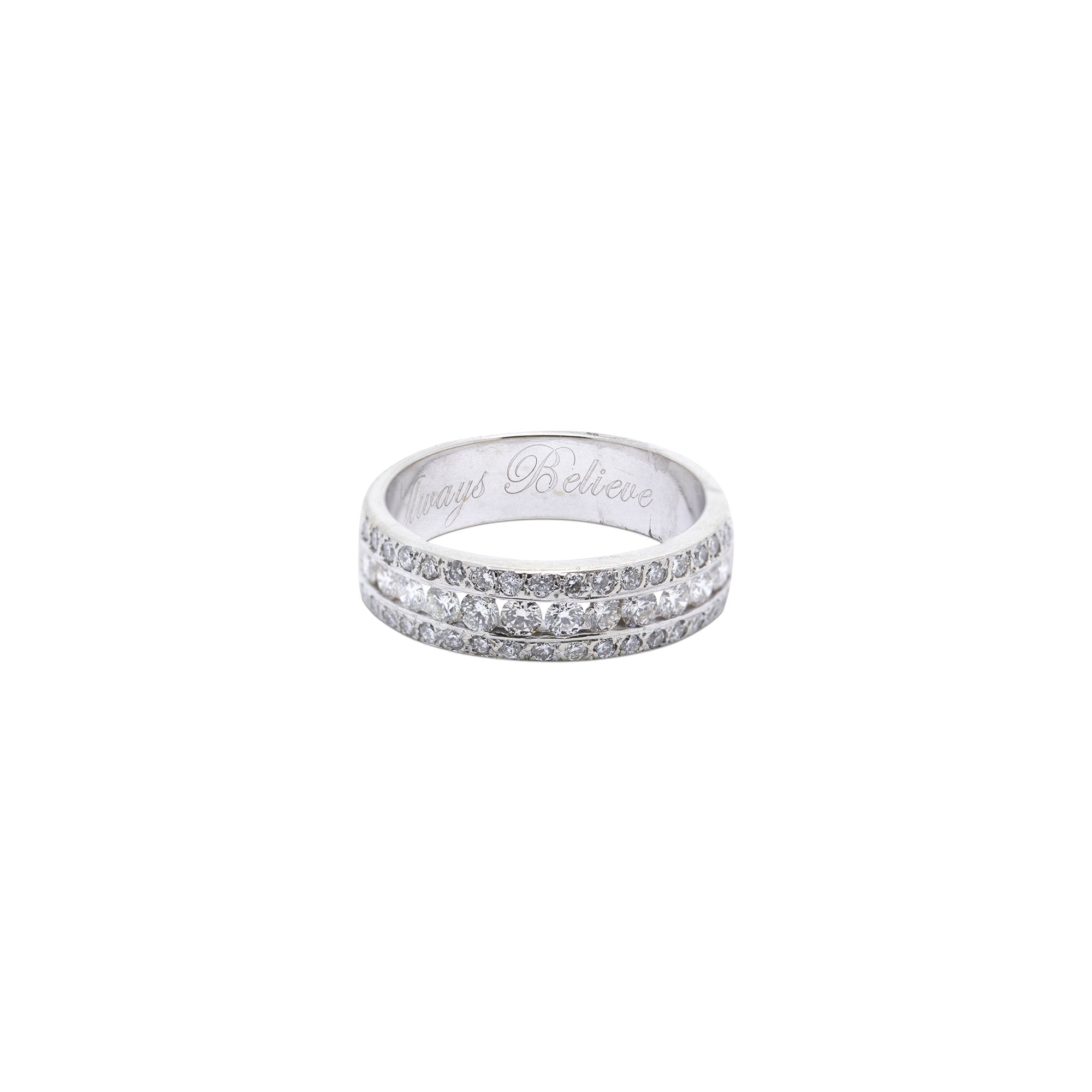 Three-Row Diamond Band Ring
