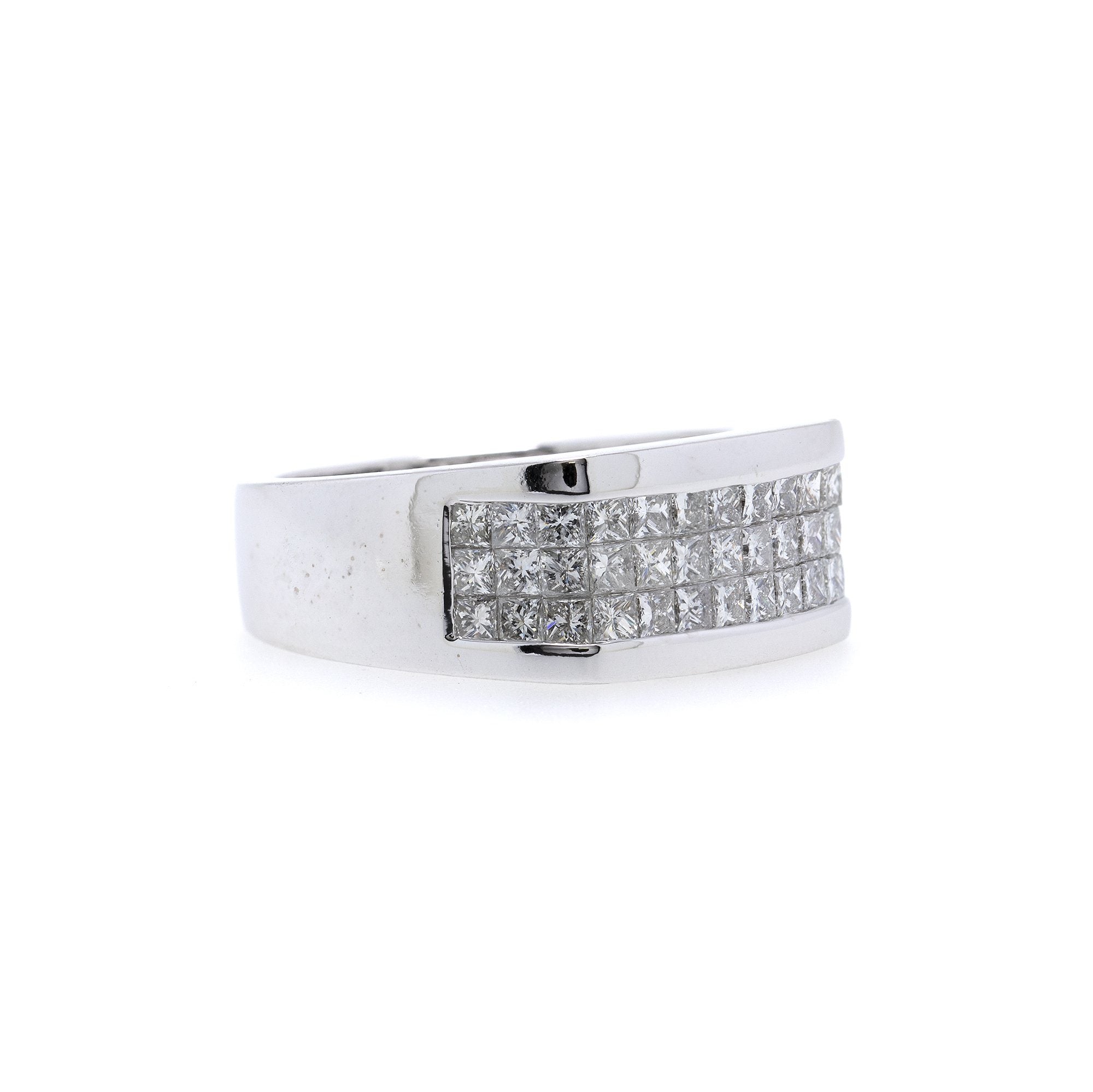Three Row Diamond Band Ring