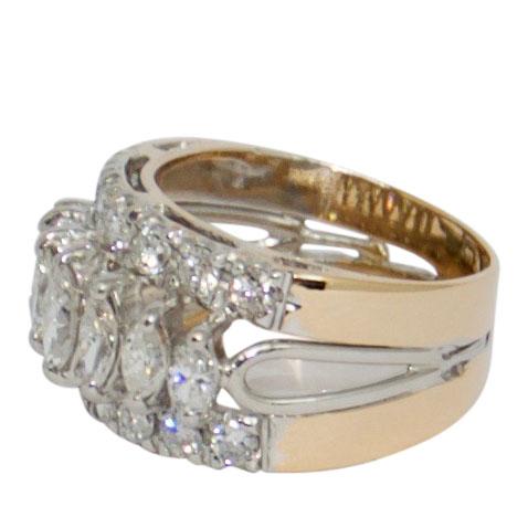 Three-Row Diamond Band Ring
