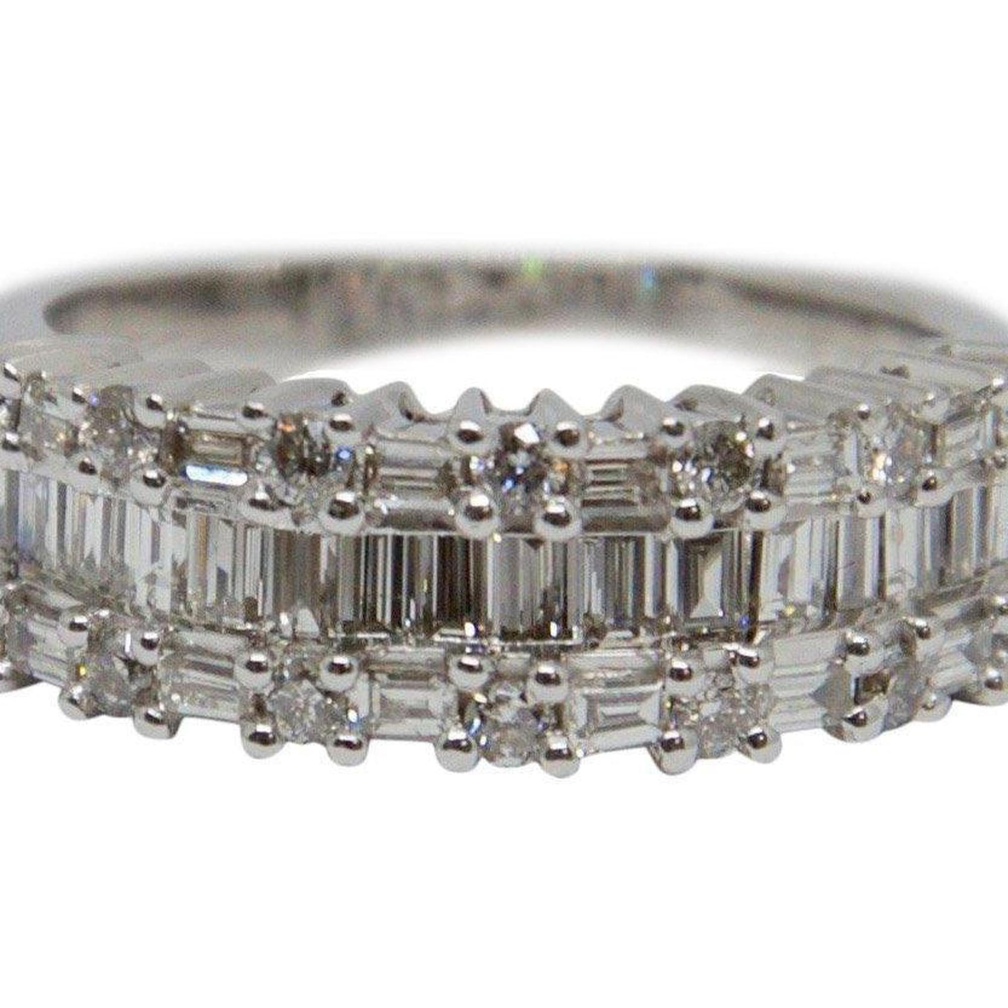 Three Row Diamond Band Ring