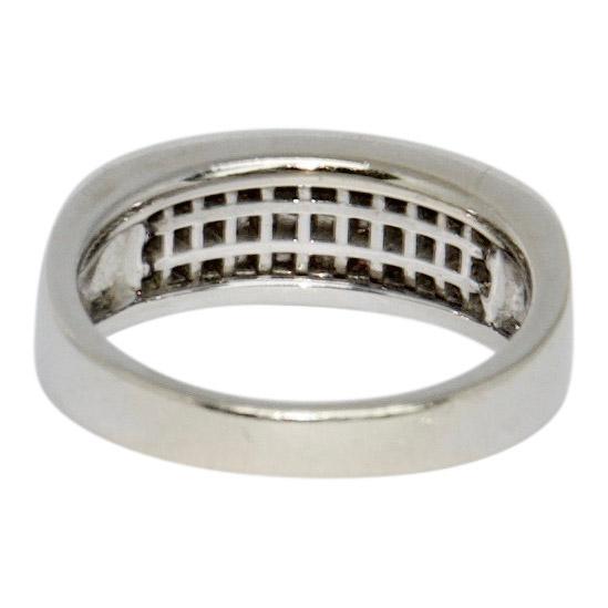 Three Row Invisible-Set Diamond Band Ring