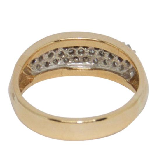 Three-Row Pave Diamond Band Ring