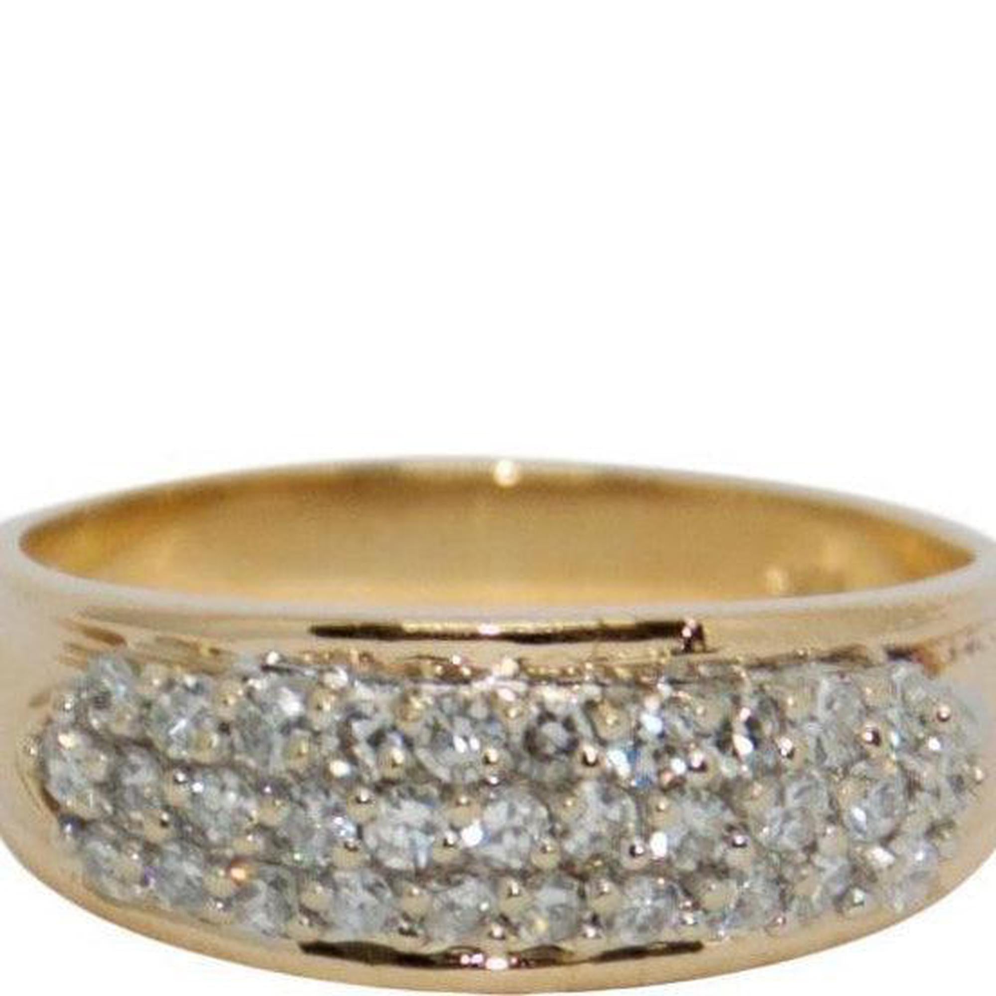 Three-Row Pave Diamond Band Ring