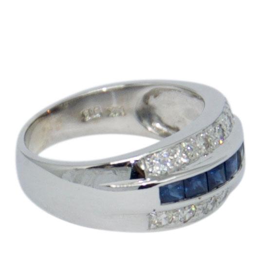 Three-Row Sapphire and Diamond Cocktail Ring