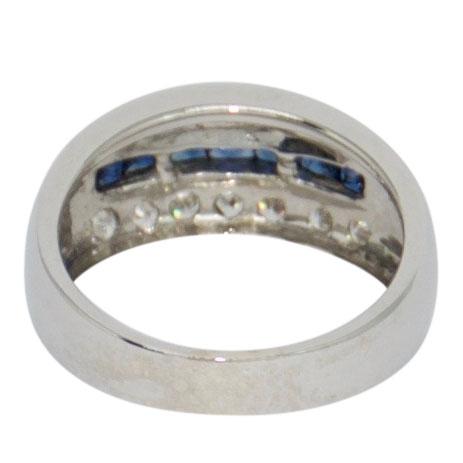 Three-Row Sapphire and Diamond Cocktail Ring