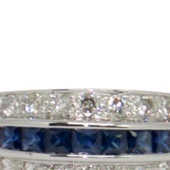 Three-Row Sapphire and Diamond Cocktail Ring