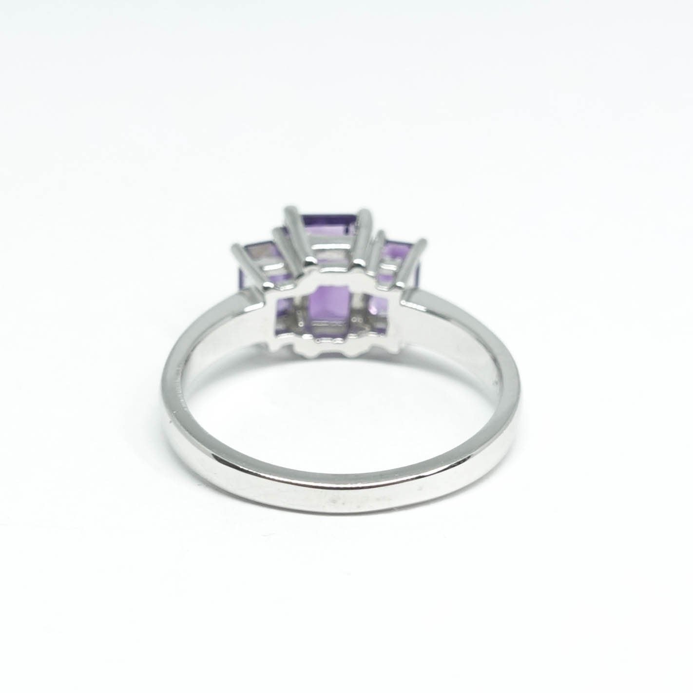 Three Stone Amethyst Ring