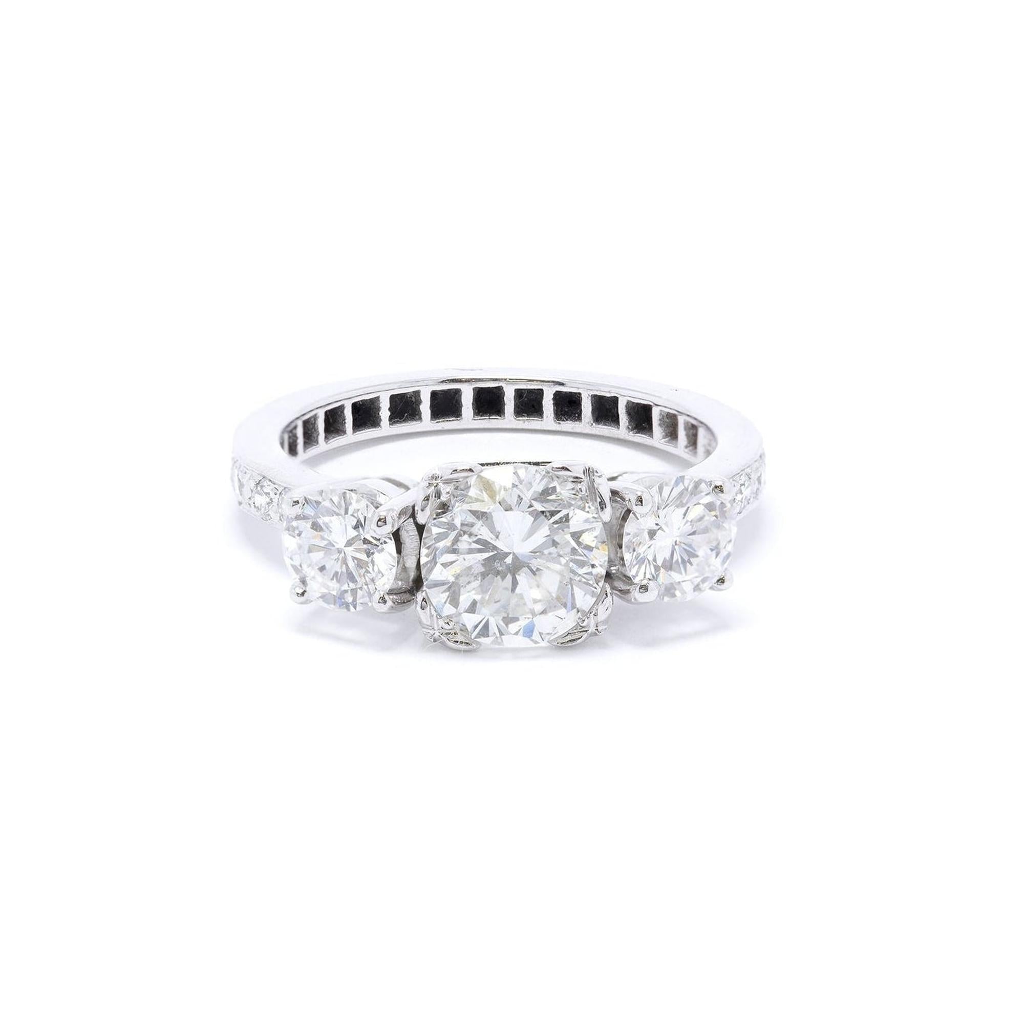 Three Stone Diamond Engagement Ring