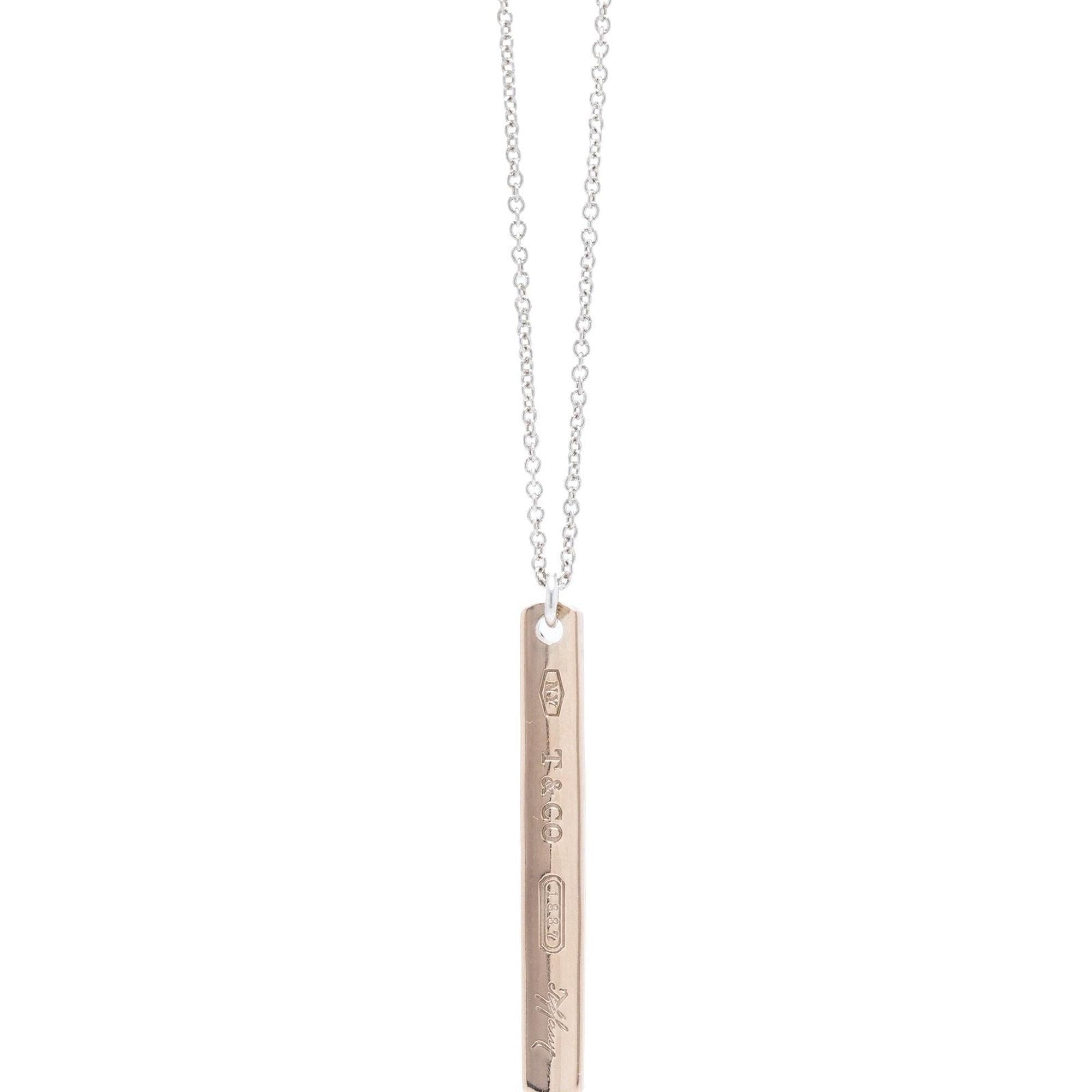 Tiffany & Co. 1837 Bar Pendant Necklace
