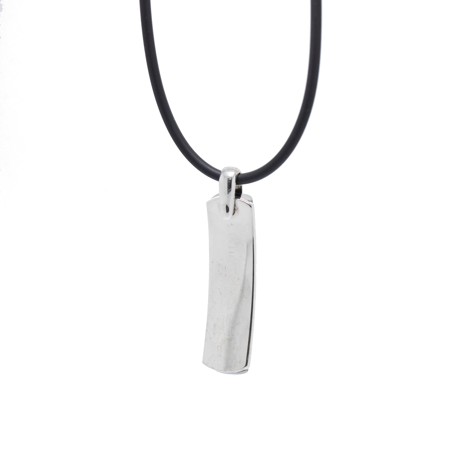 Tiffany & Co. 1837 Midnight Titanium Bar Pendant Necklace